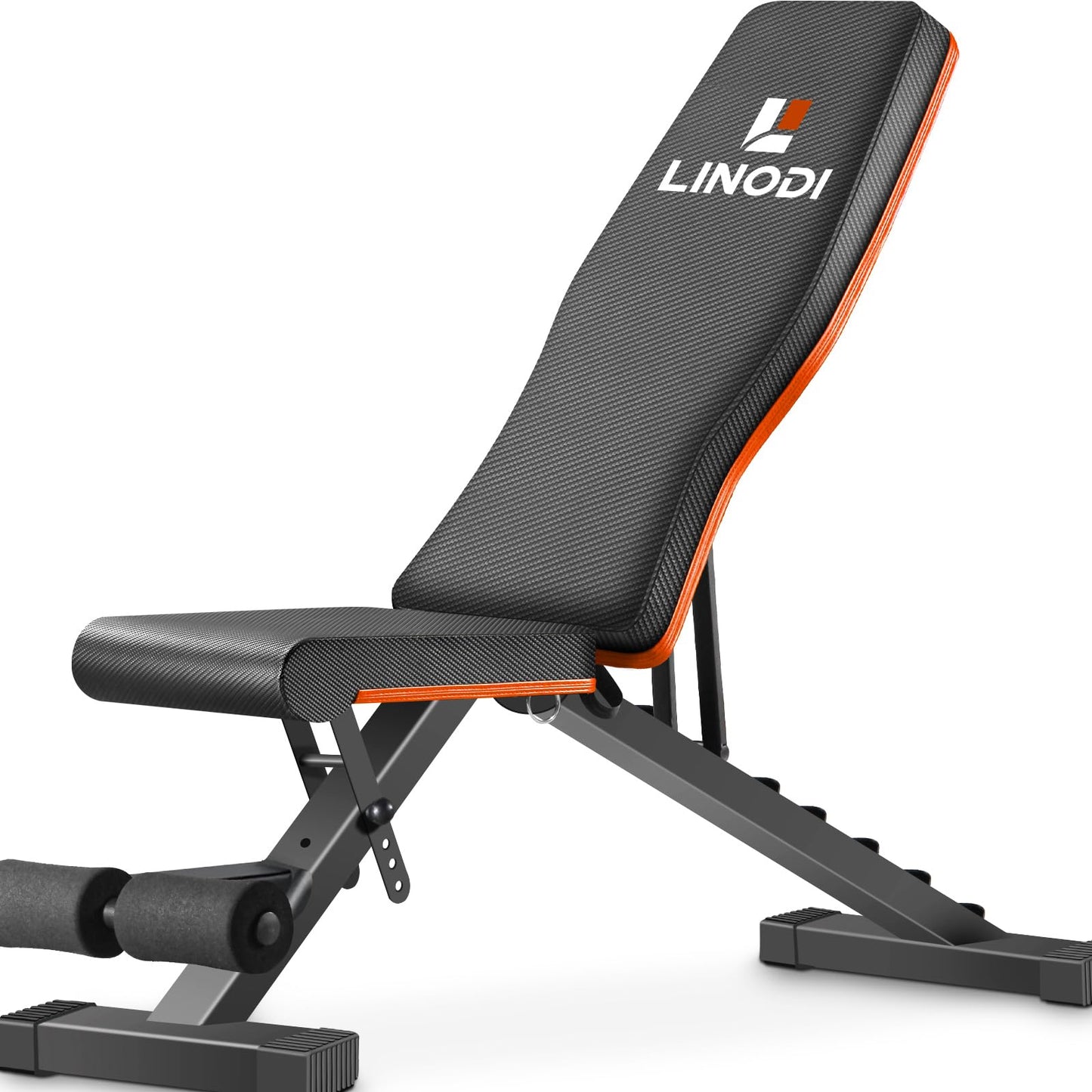 LINODI Adjustable Weight Bench for Home Gym，Foldable Incline Decline Flat Workout Bench for Full Body Strength Training, Dumbbell Press & Ab Exercises