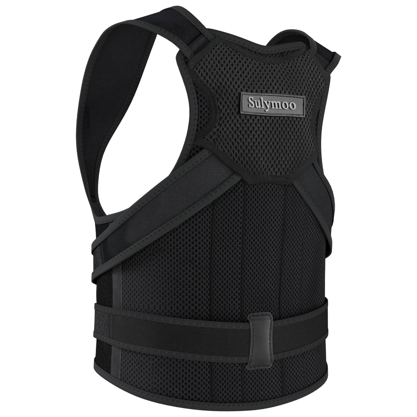 Sulymoo Posture Corrector for Women and Men, Back Brace with Shoulder Support, Adjustable Full Back Brace Straightener for Posture Improving, Relief for Upper & Lower Back, Shoulder Pain (Medium)