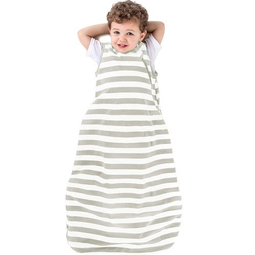 Ecolino Organic Cotton Baby Sleep Sack | 2-Way Zipper Wearable Blanket for Toddlers - Silver, 18-36 Months