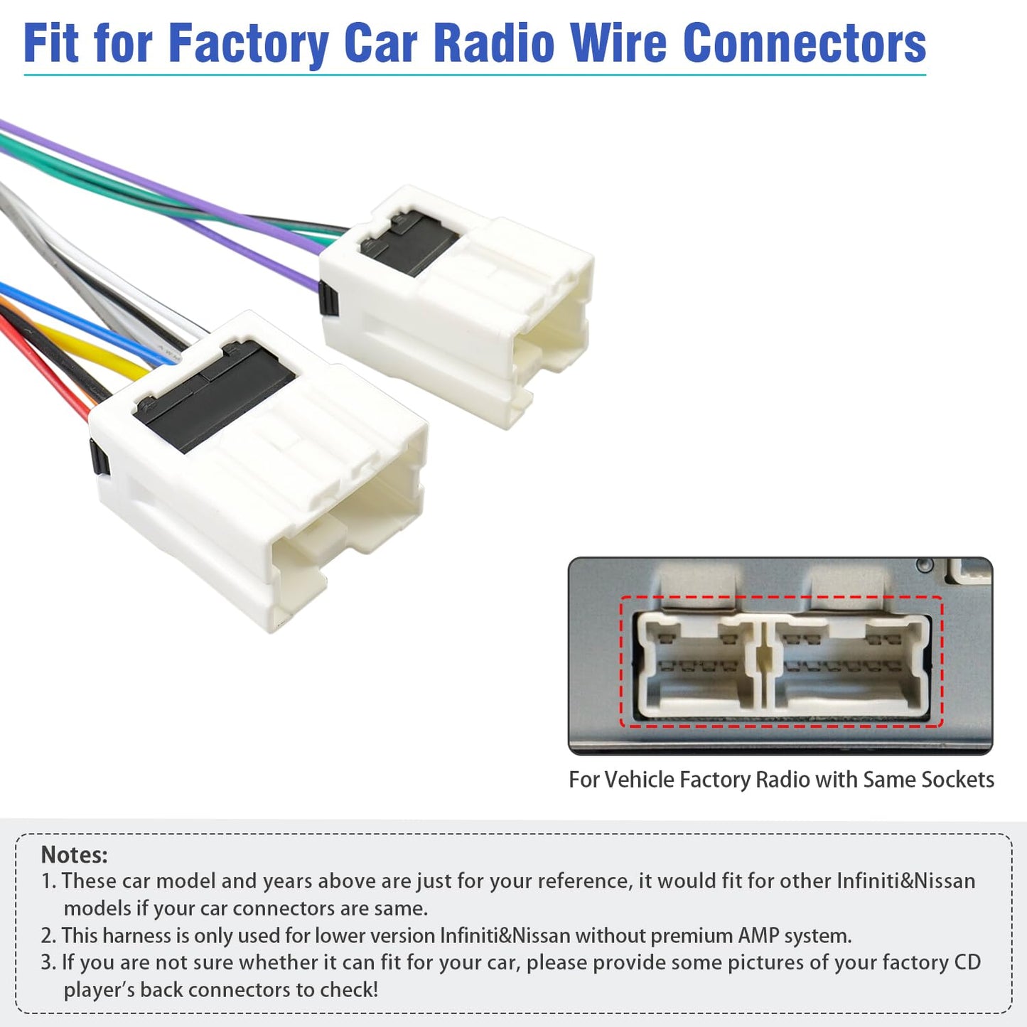 1995-2008,Compatible 1990-2008,10Pin 6Pin ISO Radio Wiring Harness for Nissan Stereo Wire Adapter with Infiniti Radio