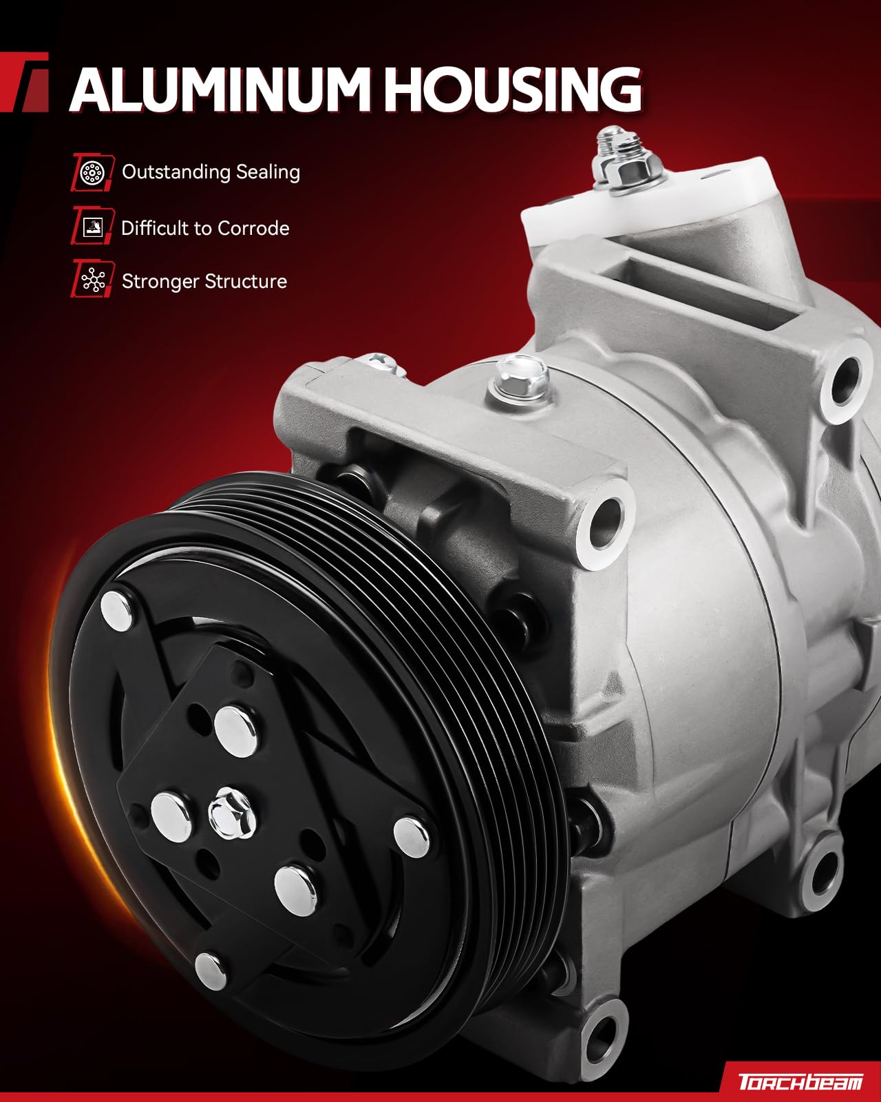 Torchbeam A/C Compressor with Clutch Fit for Chevrolet Cruze 2016, 2015, 2017-2019 1.4T, Replace# 8819A9970,39067789, Reliable Air Conditioning Compressors