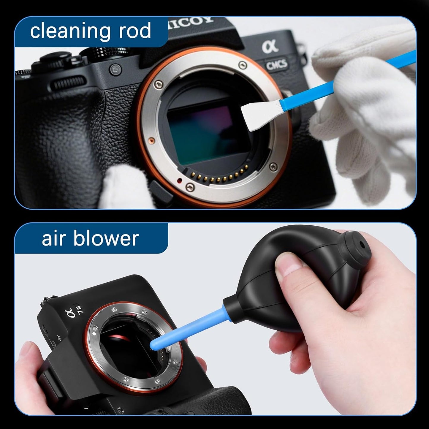 AJWXWO A7III Camera Cleaning Kit for DSLR & Mirrorless Cameras - Camera Accessories Lens, Sensor & Camera Lens Cleaning