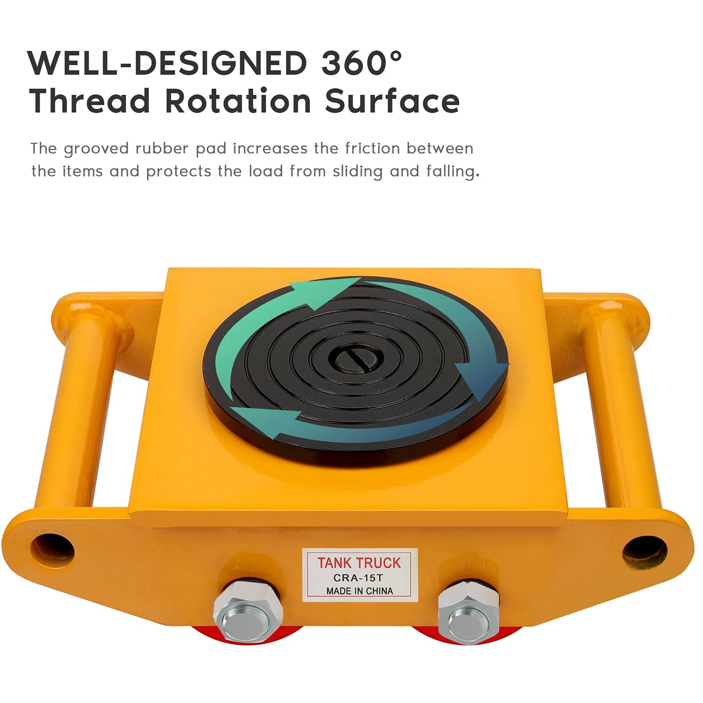 XCFDP Machine Skates, 6T Machinery Skate Dolly, 13200lbs Machinery Moving Skate, Machinery Mover Skate with 360° Rotation Cap, Heavy Duty Machine Dolly Skate for Industrial Moving Equipment