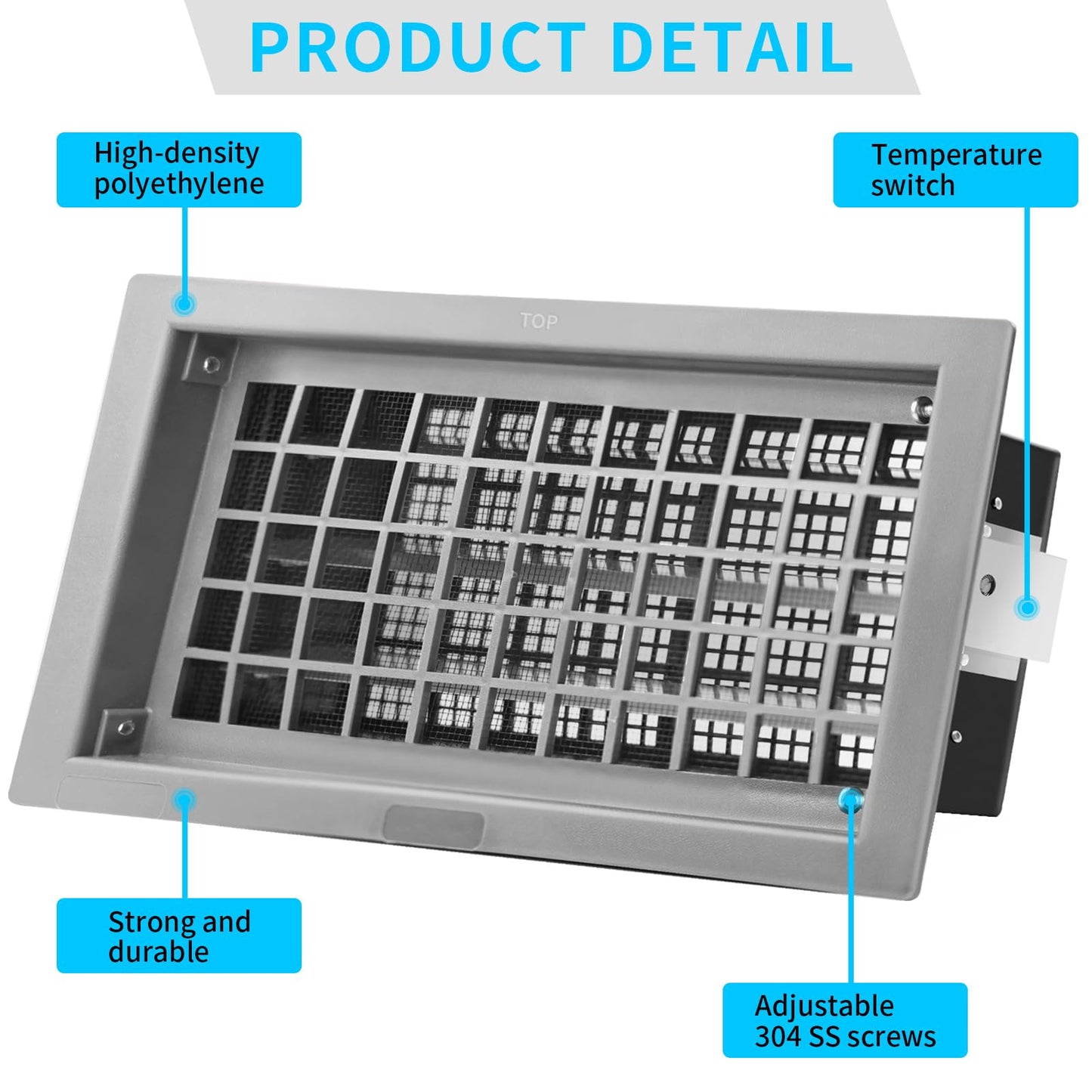 ZXQDRE Foundation Vent for Crawl Space Automatic, 8x16 Inch Auto Open/Close Foundation Vent Cover for Freeze Protection & Energy Saving | Easy Install Crawlspace Vents Replacement (Gray, 6 Pack)