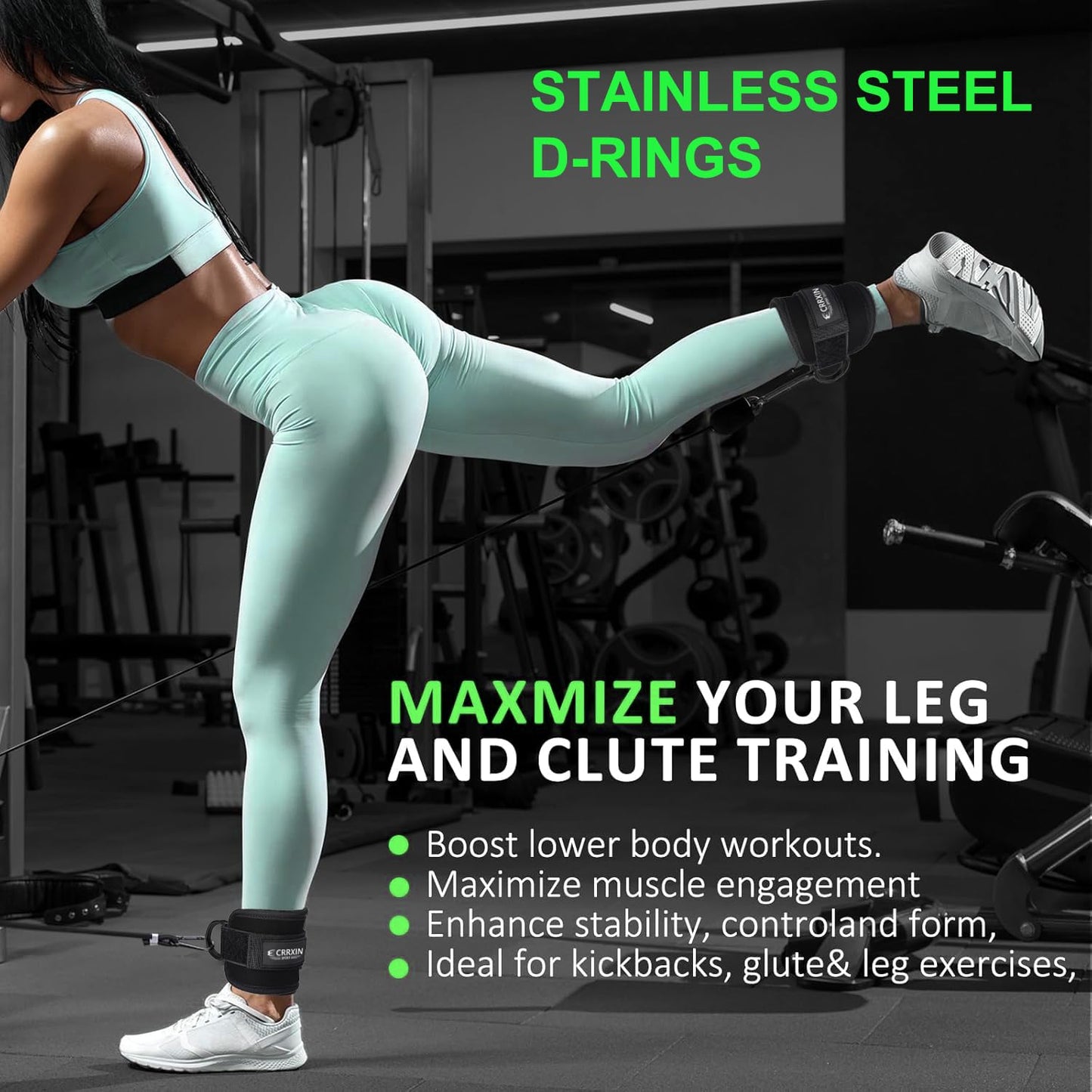 CRRXIN Tricep Rope Cable Machine Attachment, LAT Pulldown Attachment Tricep Pull Down Rope for Cable Machines Exercise Handles & Ankle Strap Home Gym Accessories