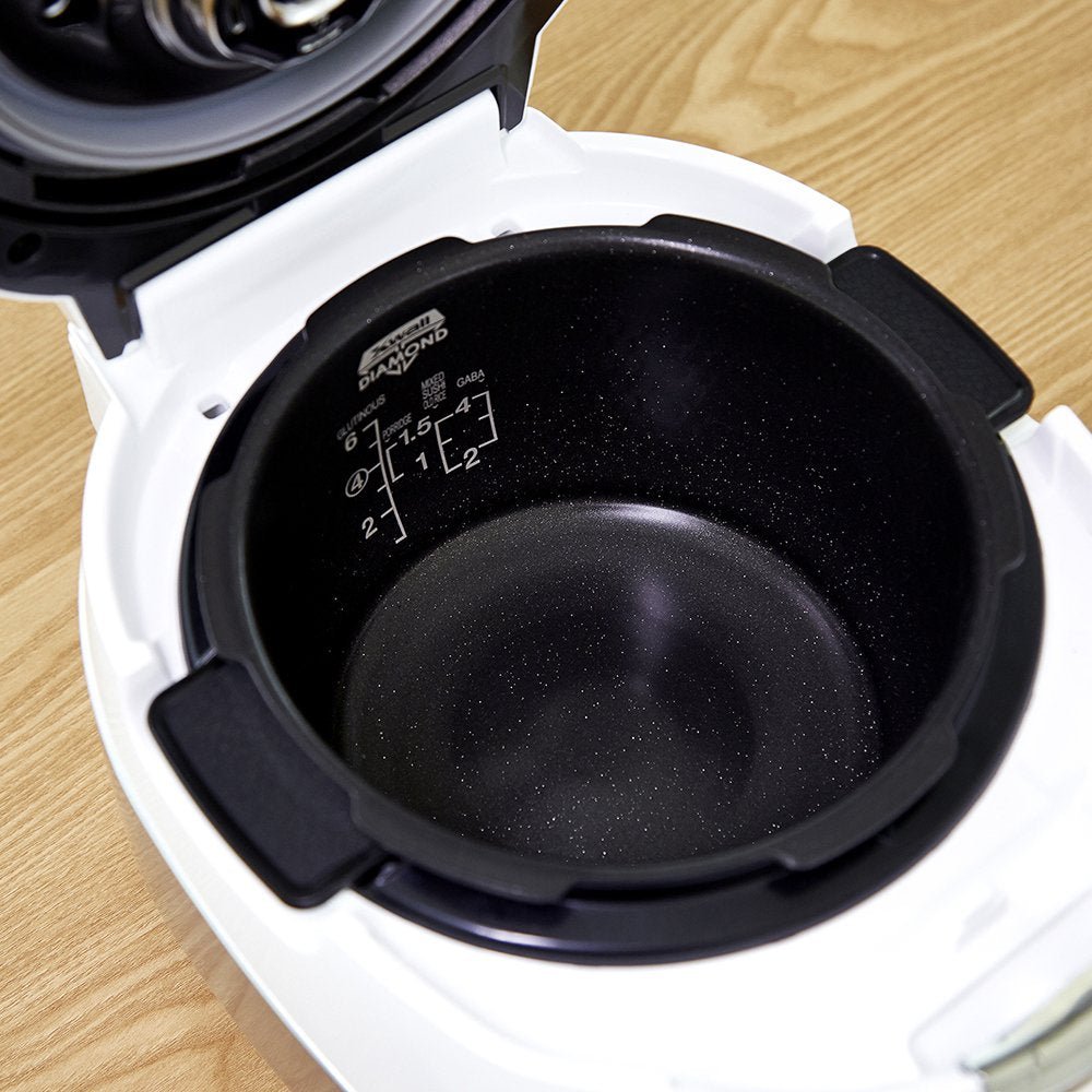 CUCKOO CRP-HS0657FW 6-Cup (Uncooked) 12-Cup (Cooked) Induction Heating Pressure Rice Cooker with Nonstick Inner Pot & 16 Menu Modes (White/Silver, Made in Korea)