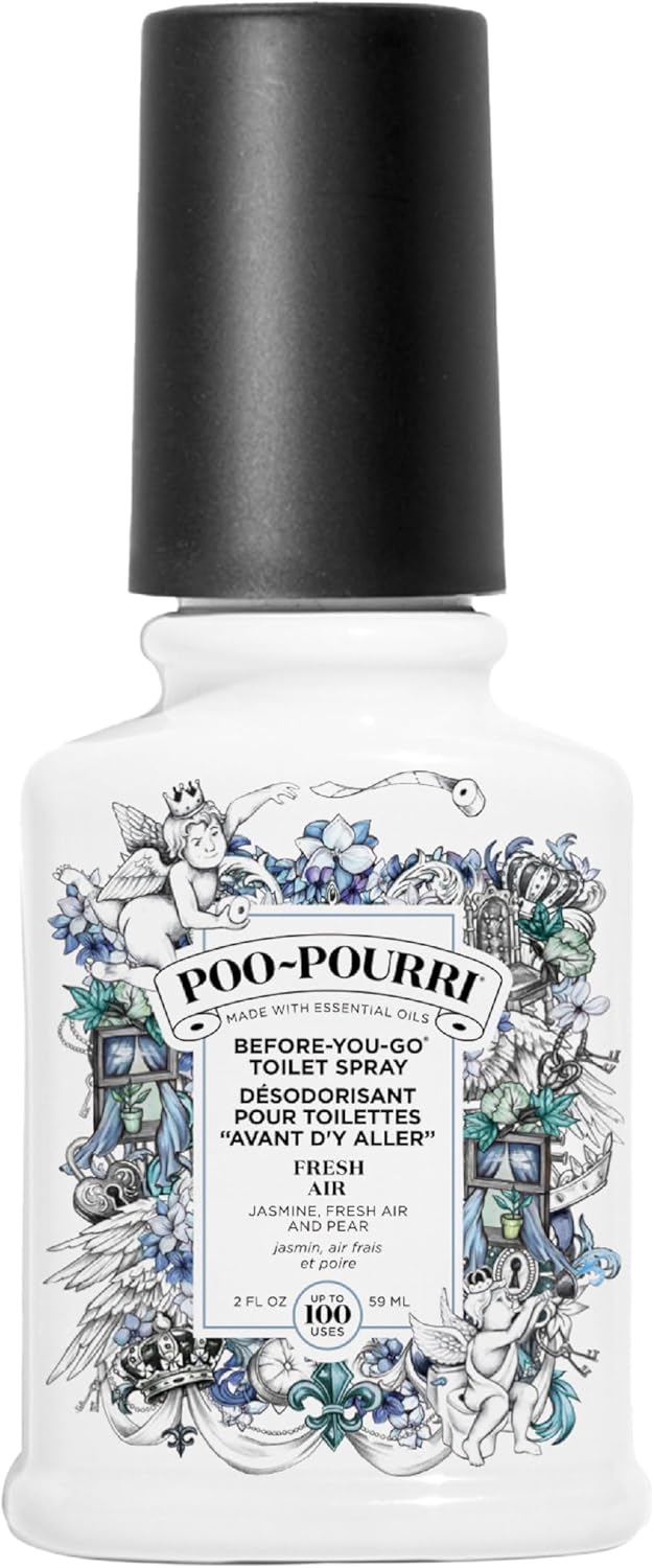 Poo-Pourri Toilet Spray - Fresh Air & Mint Scent, 2 Fl Oz | Jasmine Essential Oil Blend