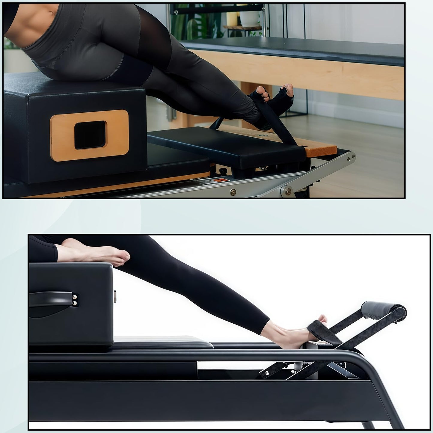 Pilates Foot Strap with Hook and Adjustable Buckles, Cotton Pilates Reformer Strap for Core Training, Balance and Flexibility Exercise Equipment, Thickened 27.6 Inch