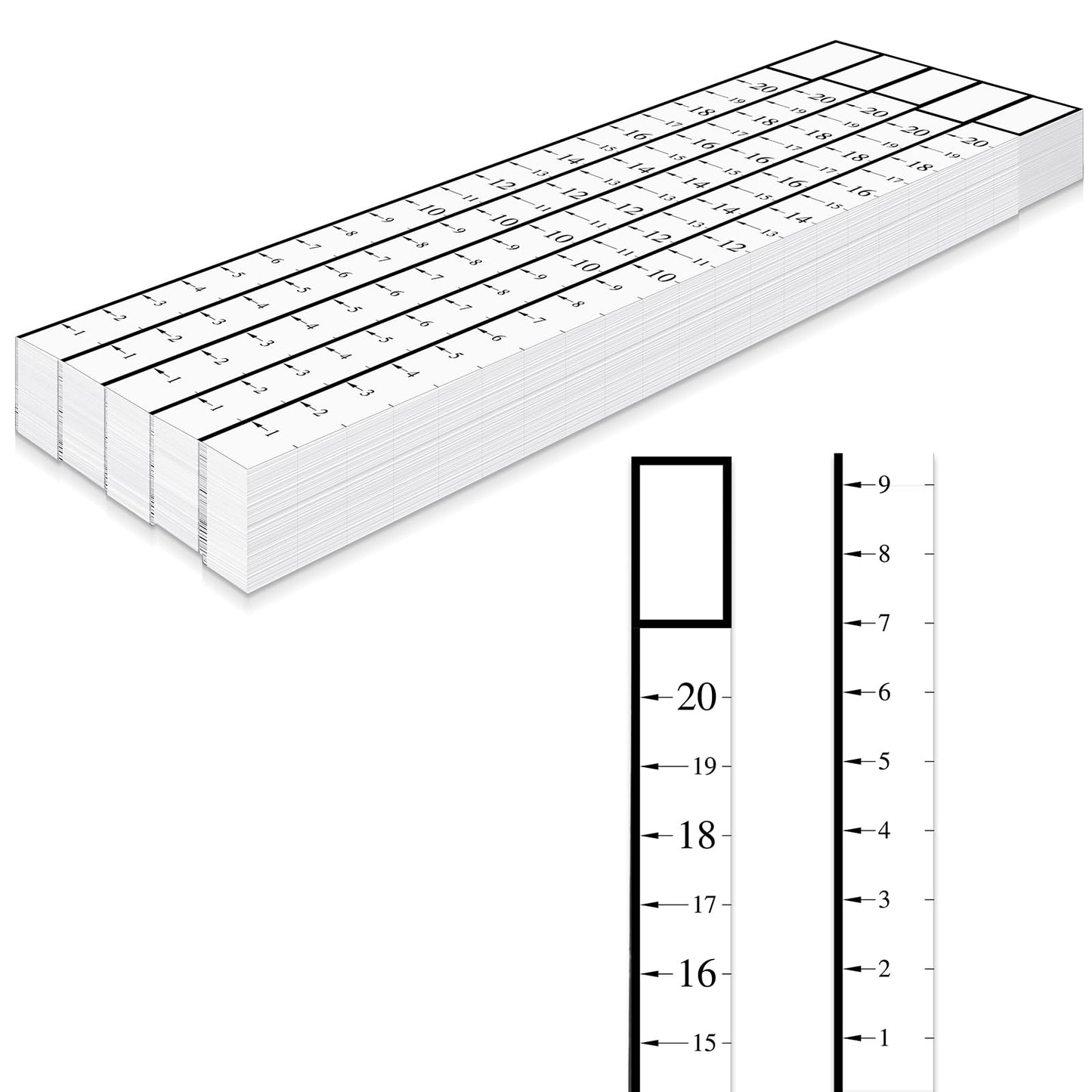 Saysurey Attic Measuring Rulers (Case of 1000), 20 Inch, Card Stock, Attic Insulation R-value Ruler for Insulators Ceiling Insulation