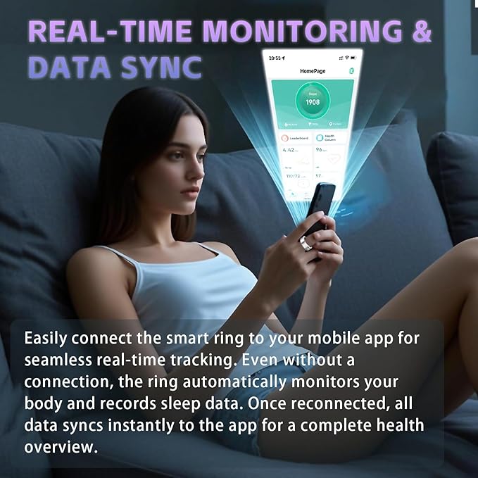 Smart Ring for Women ??Fitness Tracker Ring with Heart Rate, SpO2, Blood Pressure, Sleep Monitoring, Step & Calorie Counter, No Subscription Fee, iOS & Android Compatible (Silver, 13)