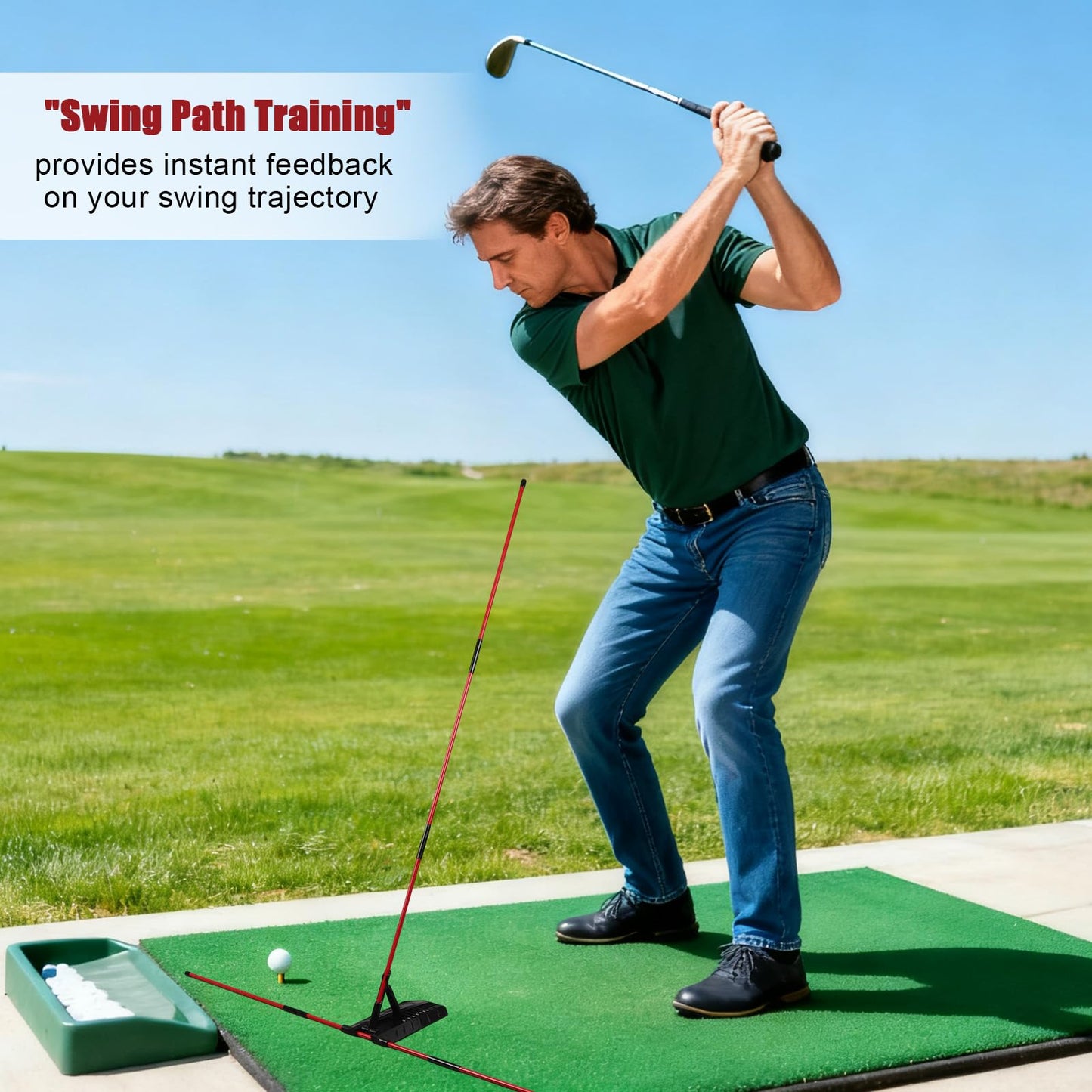Pro Golf Alignment Sticks Holder, Golf Swing Plane & Path Training Aid Posture Alignment Trainer Equipment for Beginners Enthusiasts & Golfers Practice of All Ages