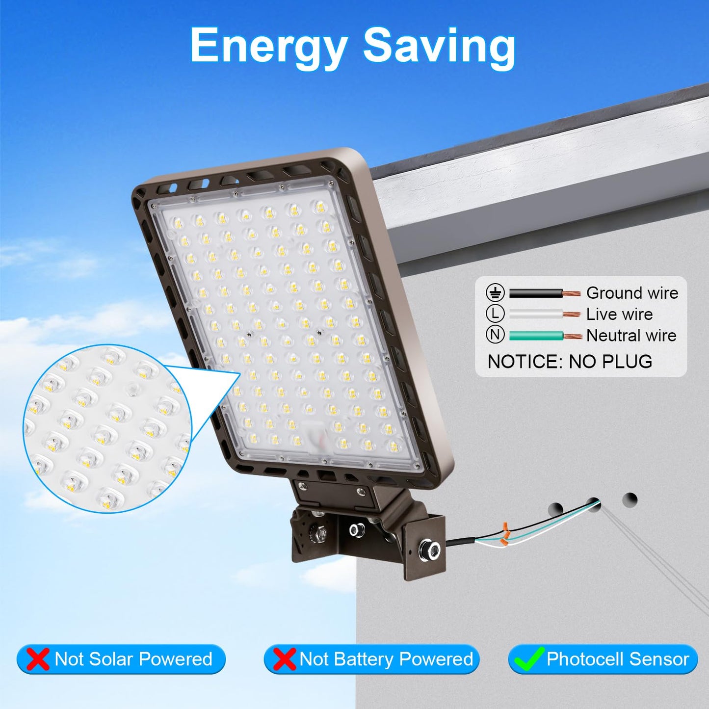 Dream Eeve 240W LED Parking Lot Light Trunnion Mount Dusk to Dawn 5000K Led Parking Lot Lights Area Commercial Security IP65 Waterproof 100-277V 36000LM