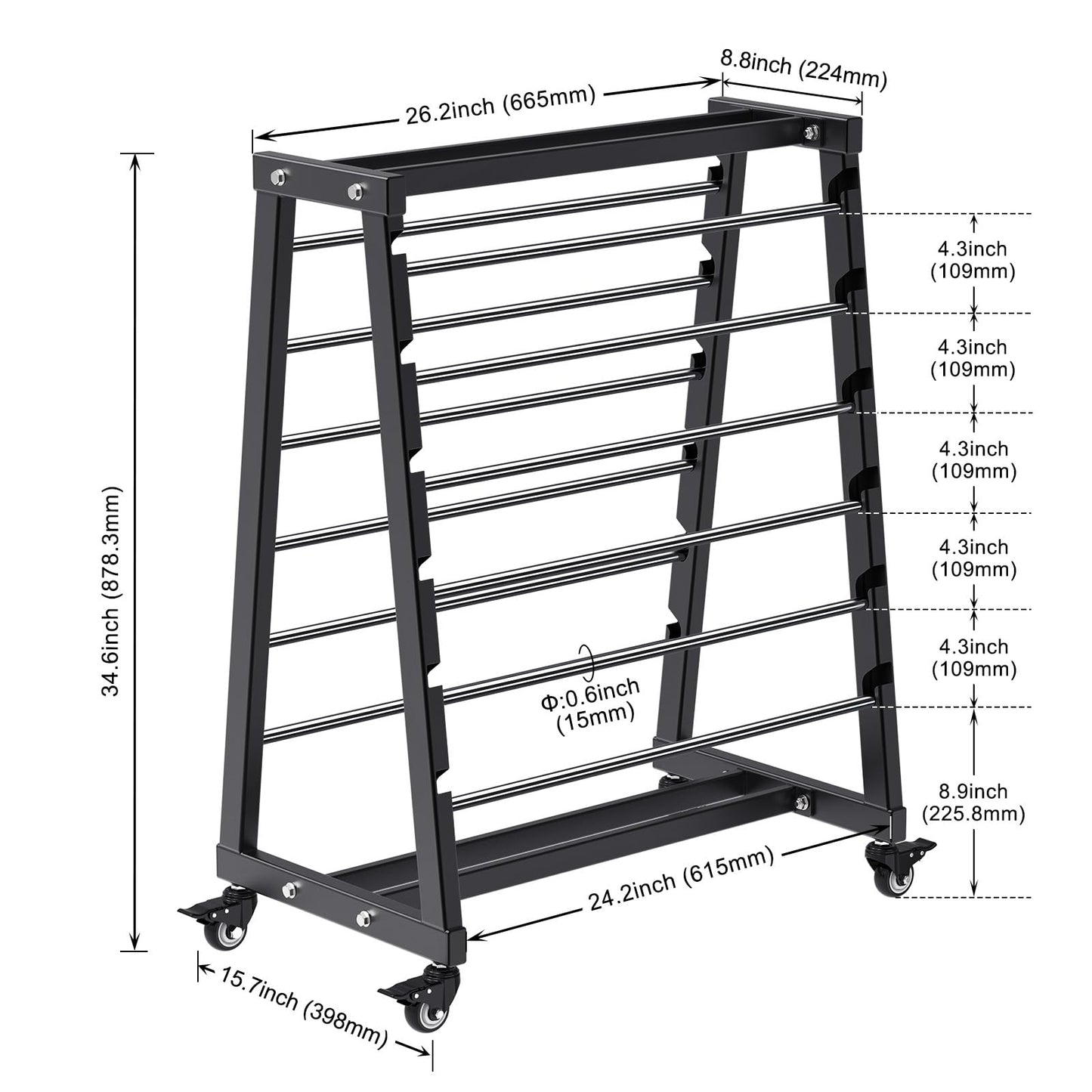 SELEWARE Heavy-Duty 12-Rod Wire Spool Rack – 400lb Capacity Cable Caddy & Dispenser with Locking Wheels, Adjustable Spool Rods for Electrical, Industrial & Retail Use