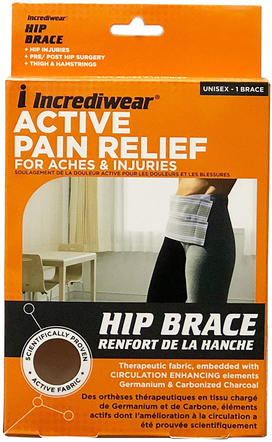 Incrediwear Hip Brace – Hip Brace for Women and Men, Supports Pain Relief and Aids Injury Recovery, Reduces Swelling, Designed for Support, Comfort, & Mobility (Left Leg, Large)