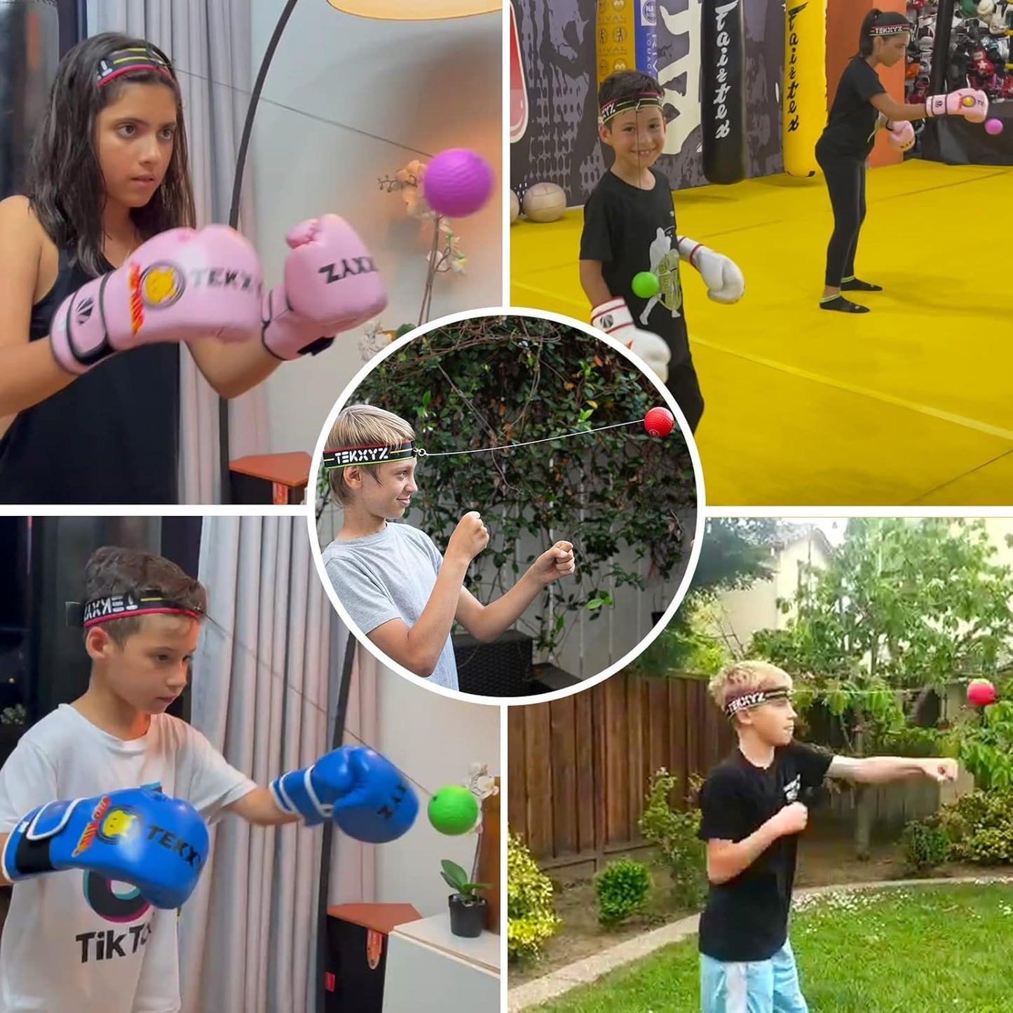 TEKXYZ® Reflex Ball with Counter App & Online Community, 2 Difficulty Levels Boxing Ball with Headband, Perfect for Reaction, Agility, Punching Speed, Fight Skill & Hand Eye Coordination Training