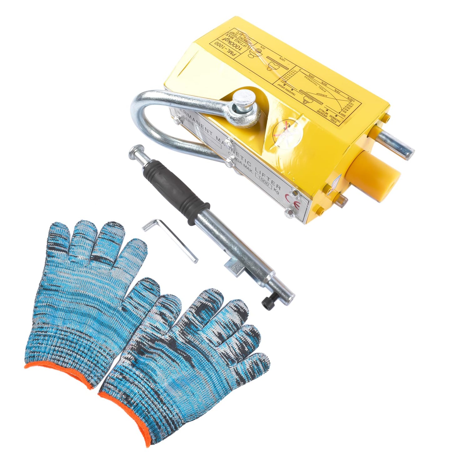 TEKKOAUTO Permanent Magnetic Lifter Lifting Magnet 2200 lbs/1000 kg Neodymium Hoist