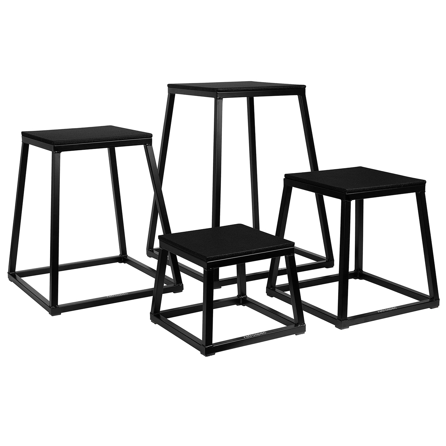 Retrospec Leap Plyo Box Jump Platforms for Home Gym Plyometric Jumping & Jump Box Exercise, 18", Matte Black