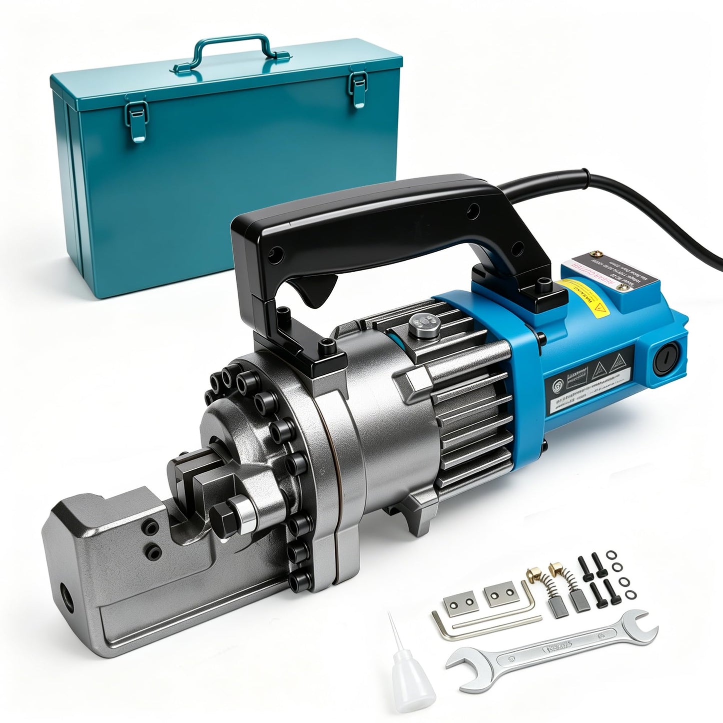 7/8" Electric Hydraulic Rebar Cutters 1400W Portable Rebar Cutter 110V/60Hz Fast Cutting 4-22mm #3– #7 in 1.5-2.5s for Construction with Stainless Steel Carry Case RC-22