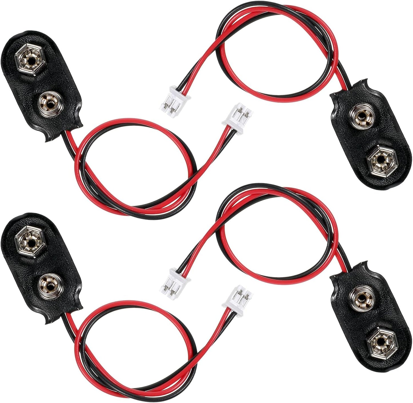 EupHHonycs 4 9V 2.0 9 (15cm) Pcs Battery Clip Connector Battery Snap to PH Connector Cable I-Type Volt Clip Wire