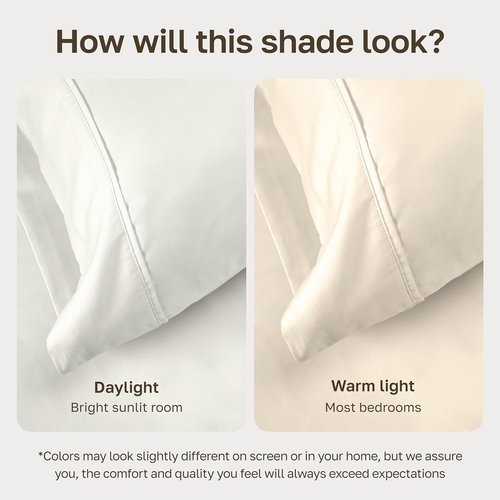 California Design Den King Sheet Set - 100% Soft Cotton, 400 Thread Count, Silky Sateen Weave, Deep Pockets - Ivory