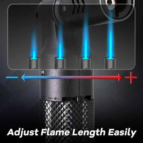 Luxgaze Butane Torch - Refillable Mini Blow Torch with Big Jet Flame for Culinary & BBQ | Black