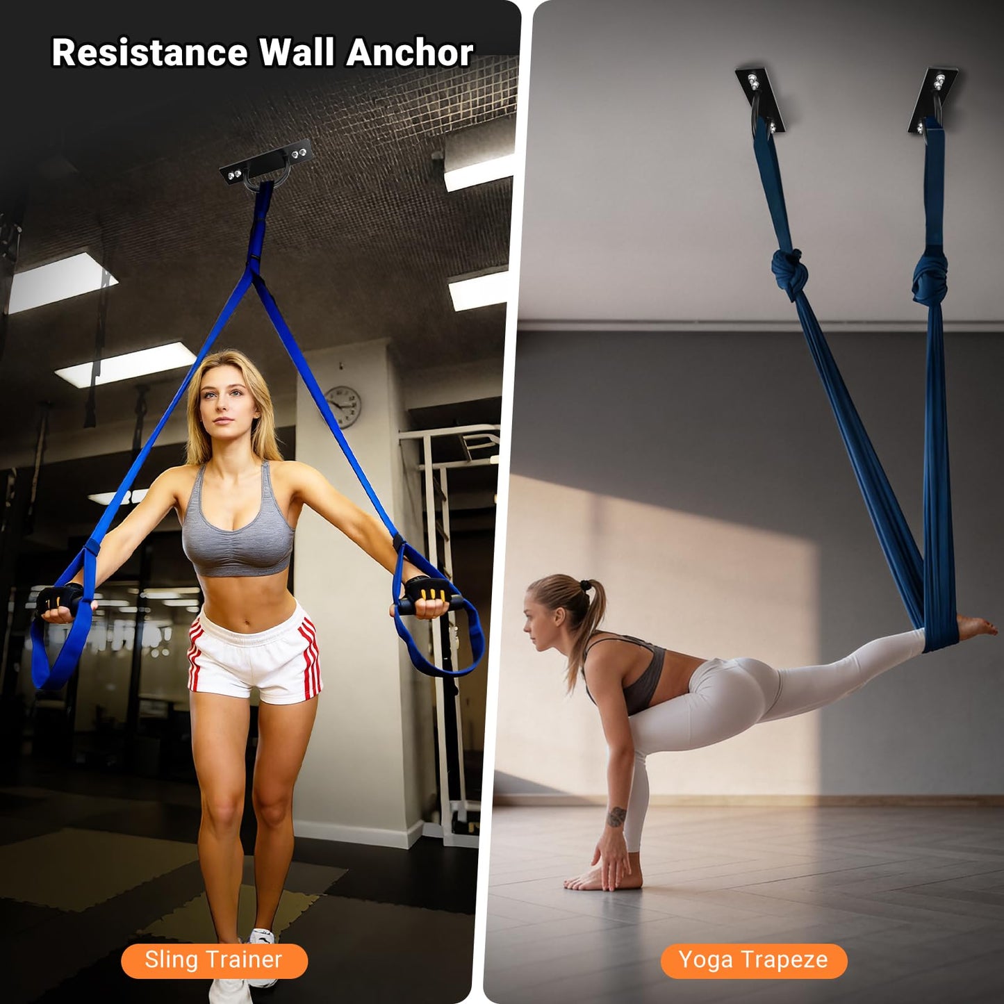 Battle Rope Anchor 2Pack ,Wall Ceiling Mount Bracket for Suspension Strap,Body Weight StrengthTraining Systems, Heavy Duty Hammock Hanging Kit for Battle Rope,Yoga and Gymnastic Rings,Boxing Equipment