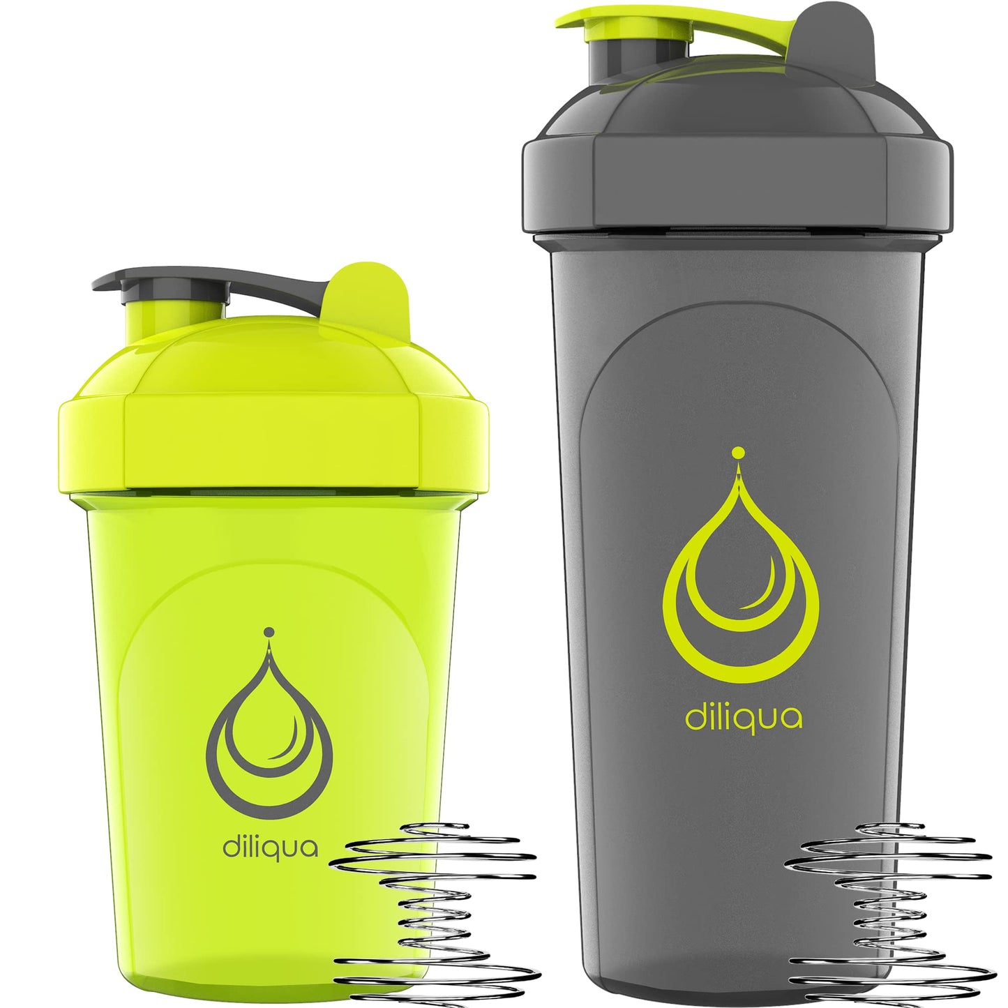 10 PACK, Shaker Bottles with Wire Whisks for Protein Mixes | Leakproof Blender Shaker Bottle Pack| BPA-Free & Dishwasher Safe | 5 Large 28-oz & 5 Small 20-oz shaker bottle | Shaker Cups for shakes