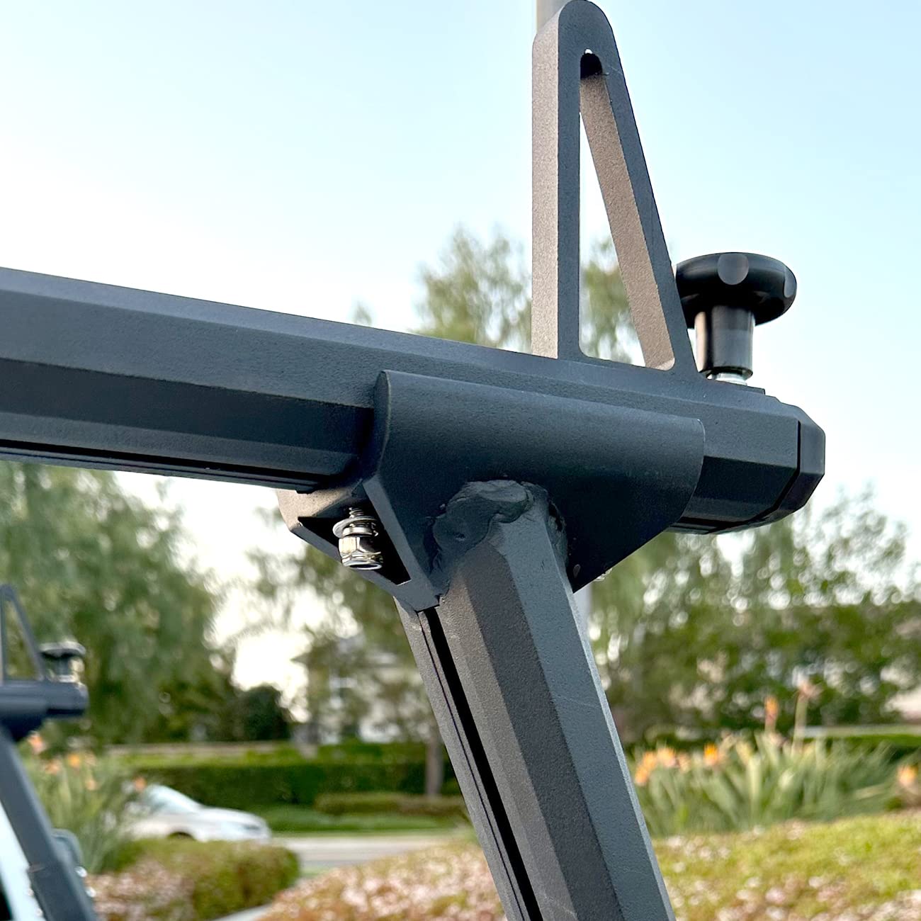 MaxxHaul Universal Aluminum Truck Ladder Lumber Pipe Contractor Rack - 500 lb Capacity 17" Mid Height with Mounting Clamps No-Drill Installation for Pickup Trucks - Crossbar Sold Separately