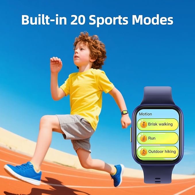 Parsonver Kids Smart Watch with Parent-Child Task & Reward System, Fun Fitness Tracker with 20 Sports Modes, Heart Rate & Sleep Monitor, IP68 Waterproof, Great Birthday Gifts for Boys Girls 5-16, Blue
