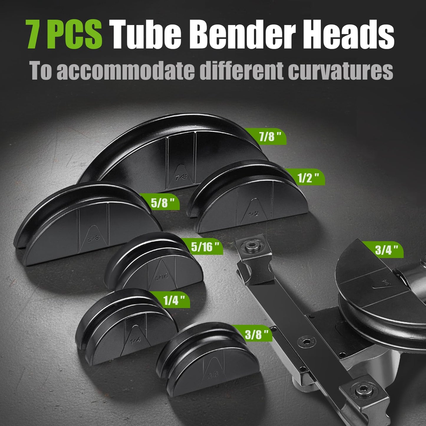 Super Stars Hydraulic Tubing Pipe Bender Kit 1/4in–7/8in - HVAC Copper Pipe Bender with 7 Aluminum Dies - 90 Degree Pipe Bending Tool for Air Conditioner and Refrigerator Repair