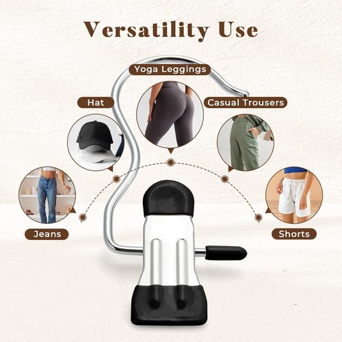 HOUSE DAY Metal Legging Organizer - Space-Saving Yoga Pants Hangers with Rubber Coated Clips | Pack of 60