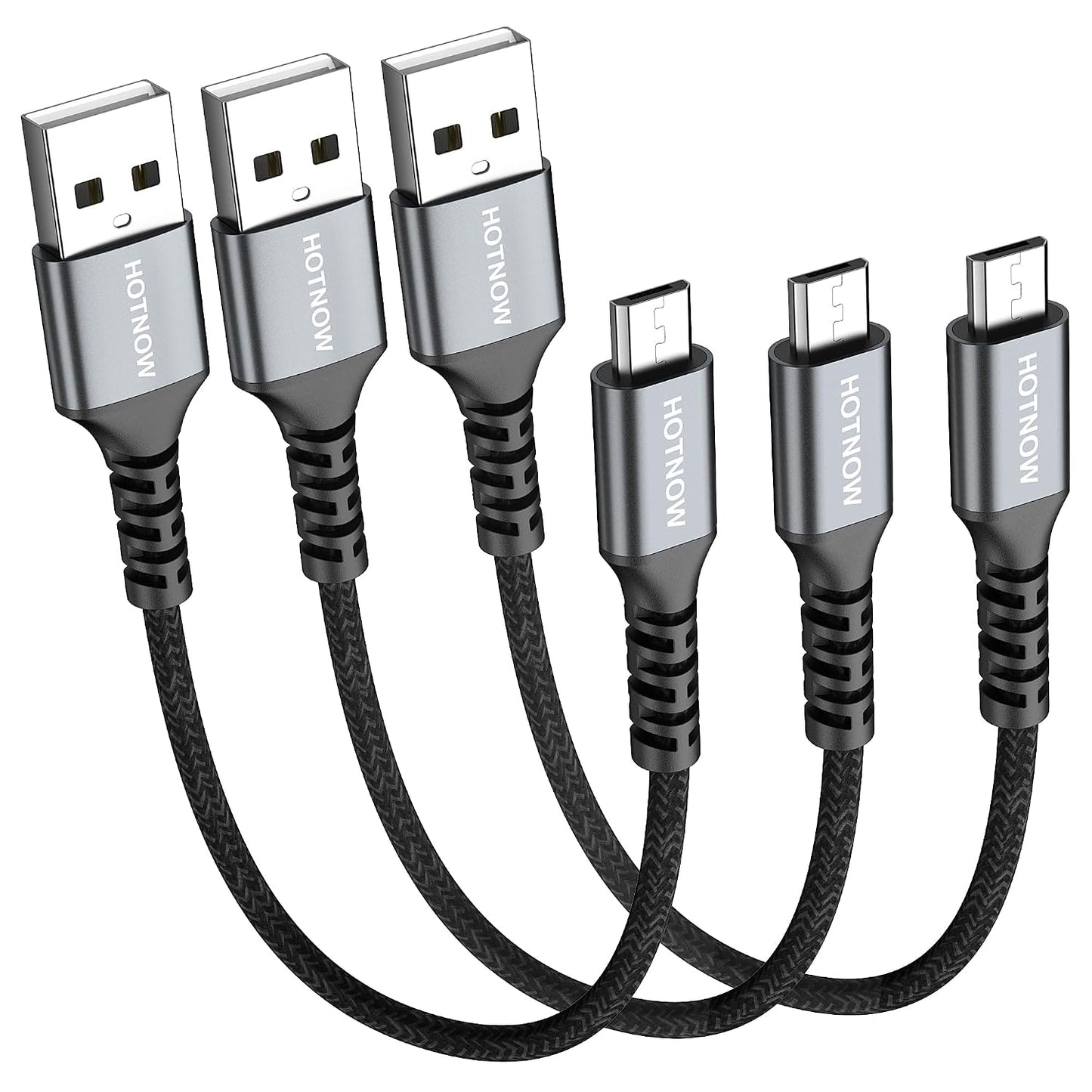 0.5FT [3Pack], 6 inch USB2.0 5V3A S7 S6 S7 S5,Note 5,PS4,Power Short Micro USB Cable High Speed Android Charger Cable
