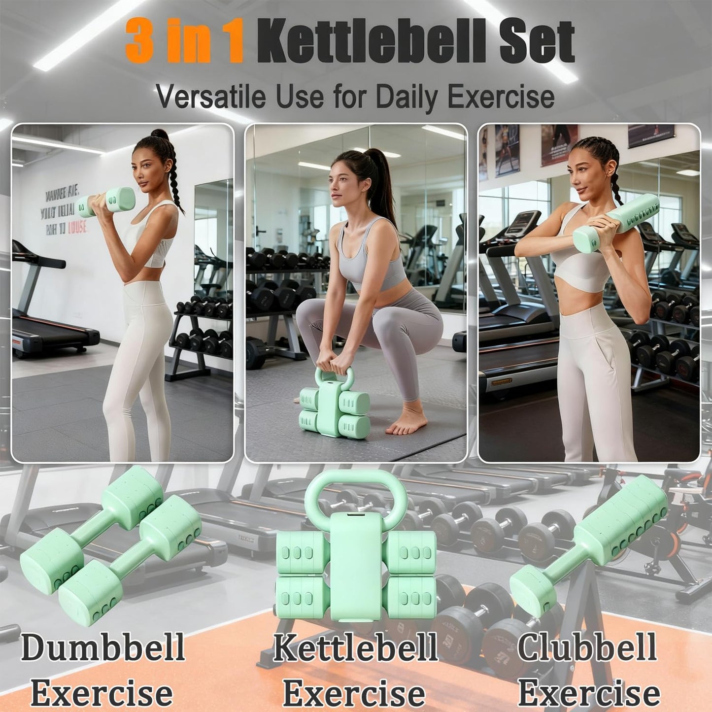 Adjustable Dumbbell Set, 4-in-1 Hand Weights Free Weights Set for Women, Fast Changing Dumbbells 2lb/3lb/4lb/5lb for Home Workout and Outdoor Fitness