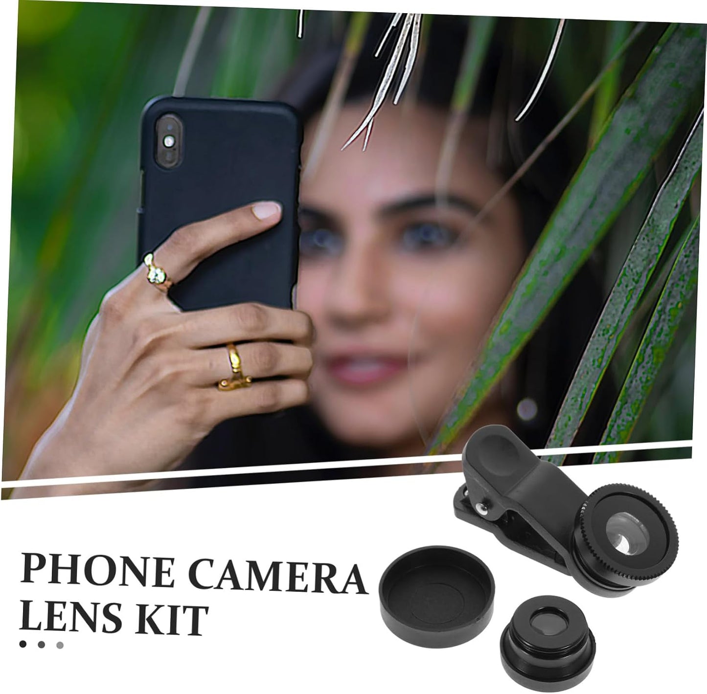 Angoily 1set Phone Camera Lens Kit Macro Wide Angle Fisheye Lenses and Attachments for Smartphones Lightweight Portable