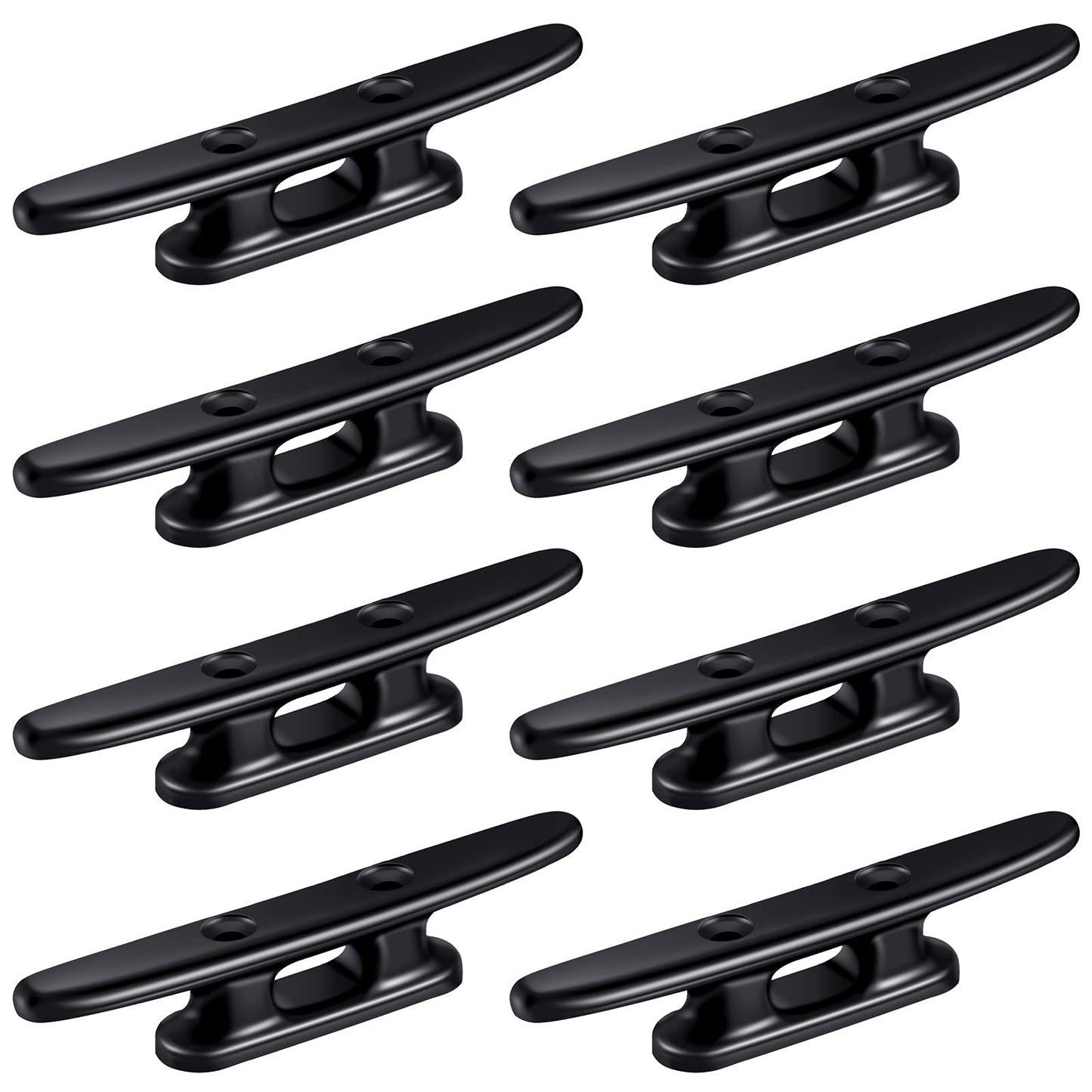 Hestya 8 Pieces Black Boat Cleats 4 Inch Nylon Kayak Dock Cleat Black Rope Cleat for Rope, Kayak, Mooring, Canoe, Tie Down, Maritime Decor