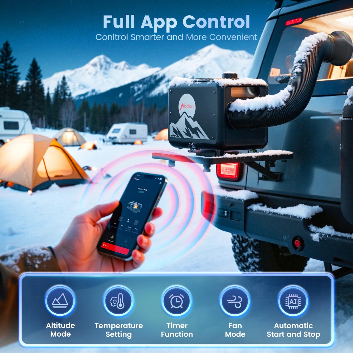 8KW Diesel Heater, All in One 7.5L Toolbox MAX Diesel Air Heater 110/12/24V Parking Heater with App Control, Wireless Temperature Sensing and Altitude Mode for RV Garage Camper 2025 Upgraded