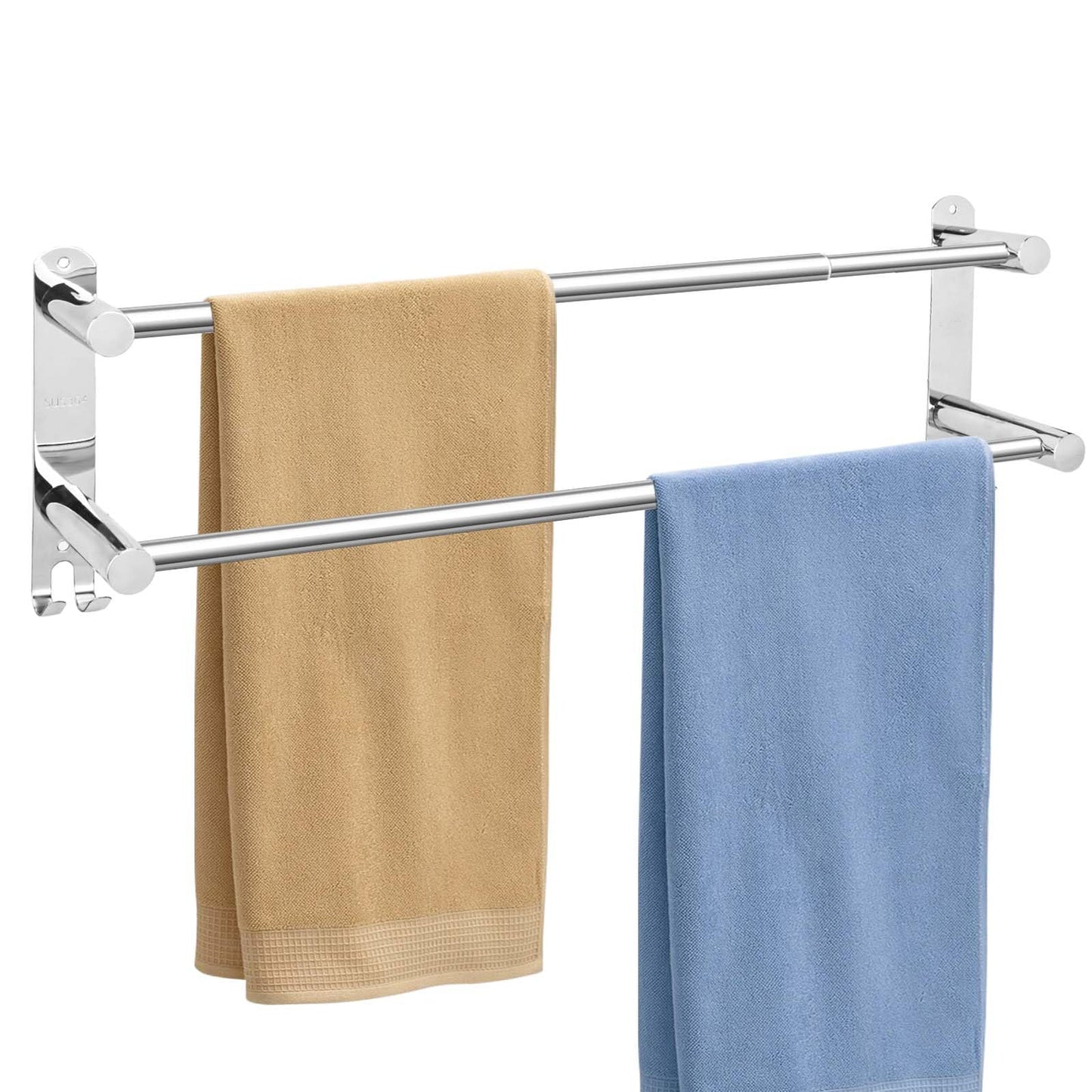 KAHCNVN Stainless Steel Double Towel bar,adjustable16-28IN Double Towel Racks for Bathroom Wall Mounted,Suitable for Bathrooms and Kitchens