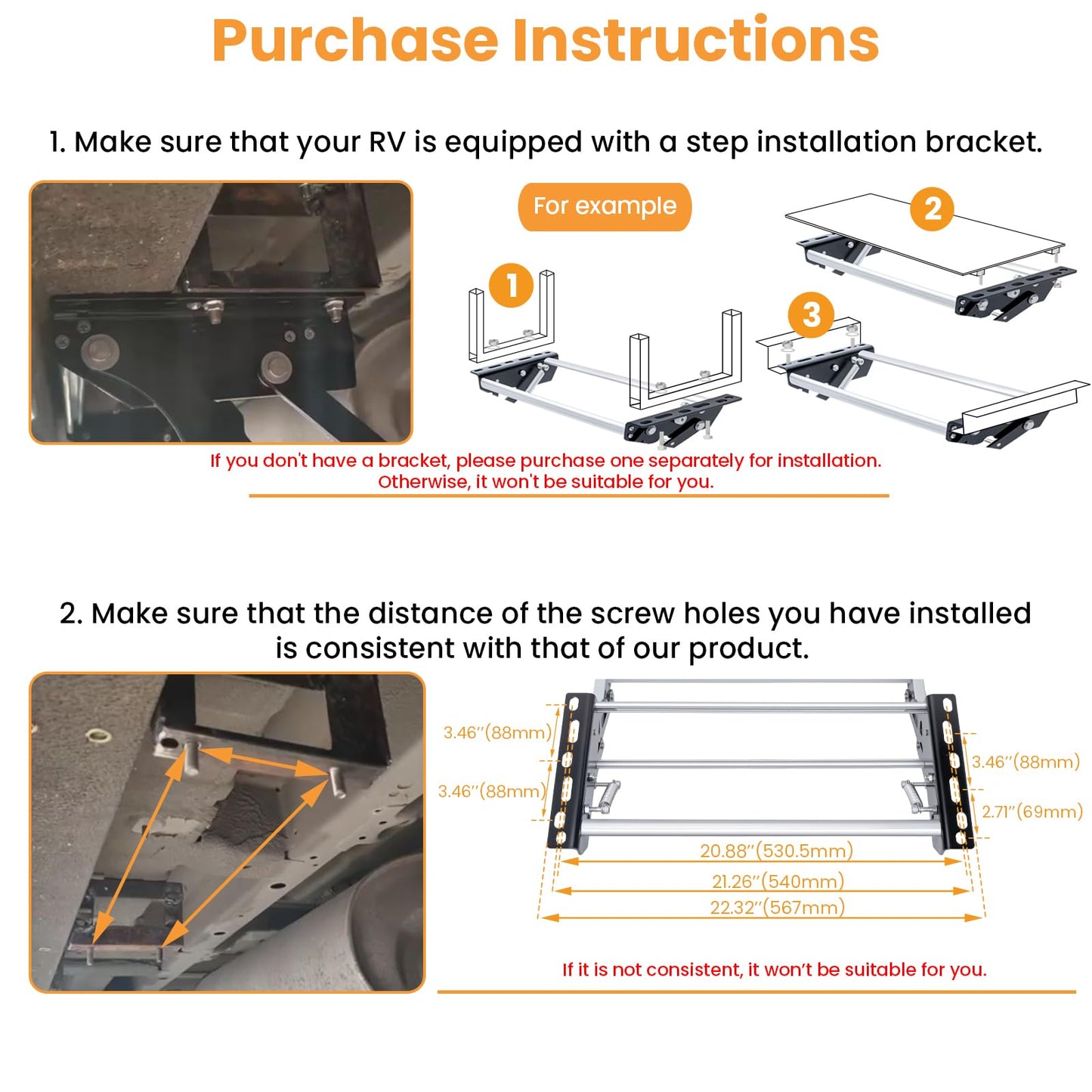 RV Step, 1-Step, Manual Foldable RV Steps, 400 LBS Load Capacity, Retractable Aluminum Alloy Camper Steps, Thickened Steel Plate Trailer Steps, Non-Slip Design, Ideal for RV, Trailer, Camper, Black