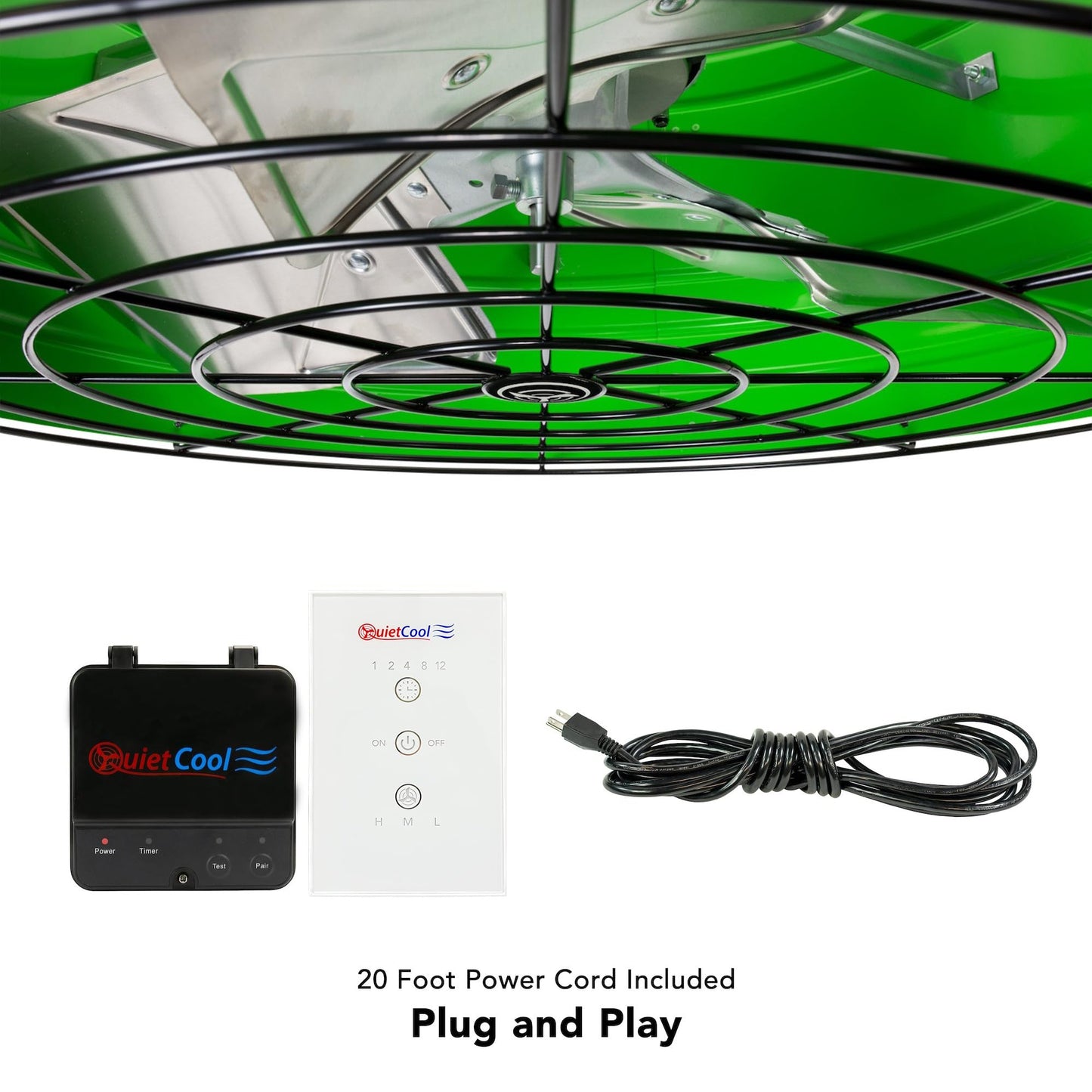 Quietcool QC ES-7000 RF Energy Saver Advanced Whole House Fan with Wireless Control - Up to 6878 CFM - As low as 164 watts - Two Speed - Covers up to 3,439 SQFT - 10 Year Warranty