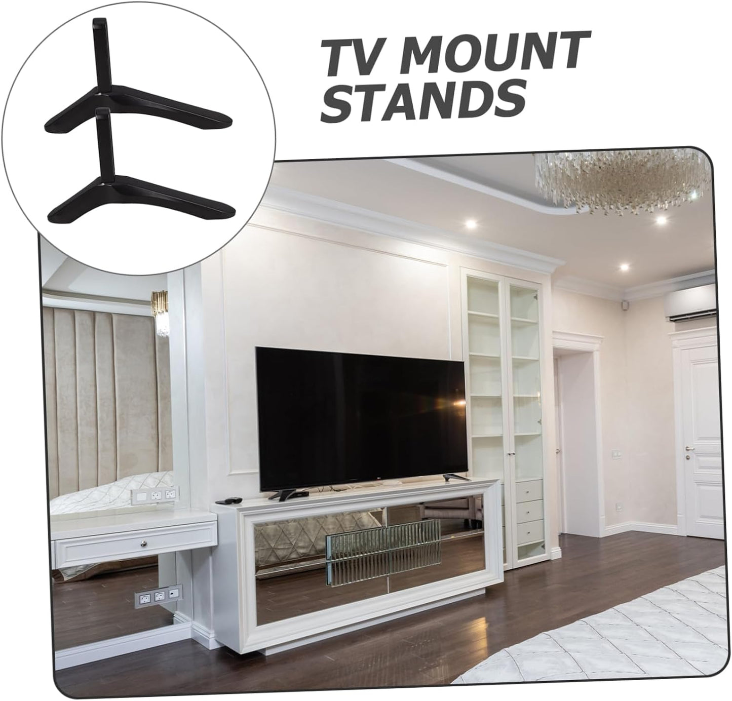 SOLUSTRE Portable TV Stand - Easy Installation with Hidden Viewing Frame