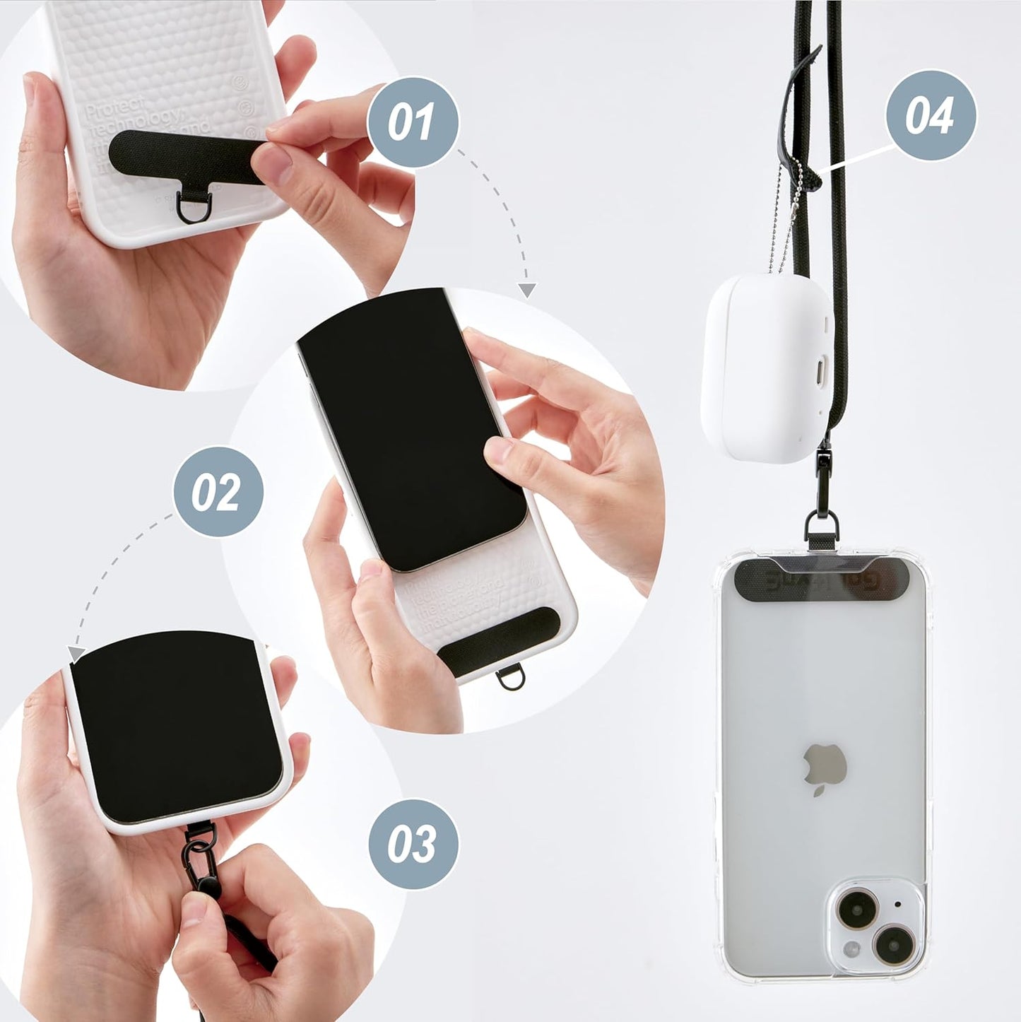 16 2 Universal Phone Lanyard, Anti-Theft Crossbody Strap for iPhone Pro Max and Most Smartphones, Adjustable Cell Phone