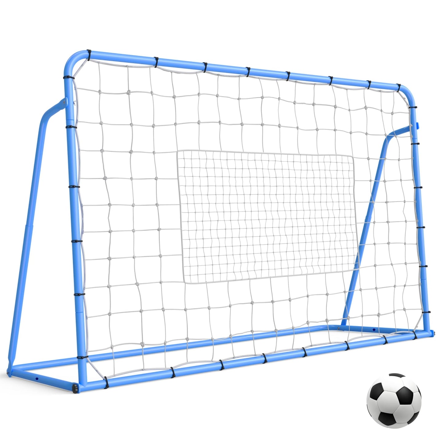 GarveeLife 6X4 Ft Adjustable Soccer Rebounder Net, Heavy Duty Soccer Rebound Net with Iron Frame, Rust Resistant, Football Training Equipment for Backyard/Field, Easy Assembly