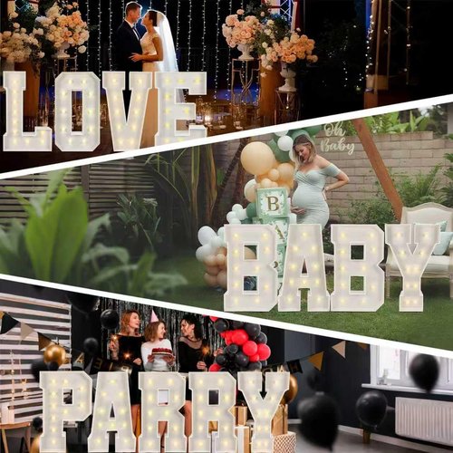 Marquee Light Up Numbers: 3FT Large Decorative Letters Signs for Party Decorations Baby Shower Birthday Wedding Engagement Anniversary, 3 Feet Tall Pre-Cut DIY Foamboard Number 1 - Easy to Assemble
