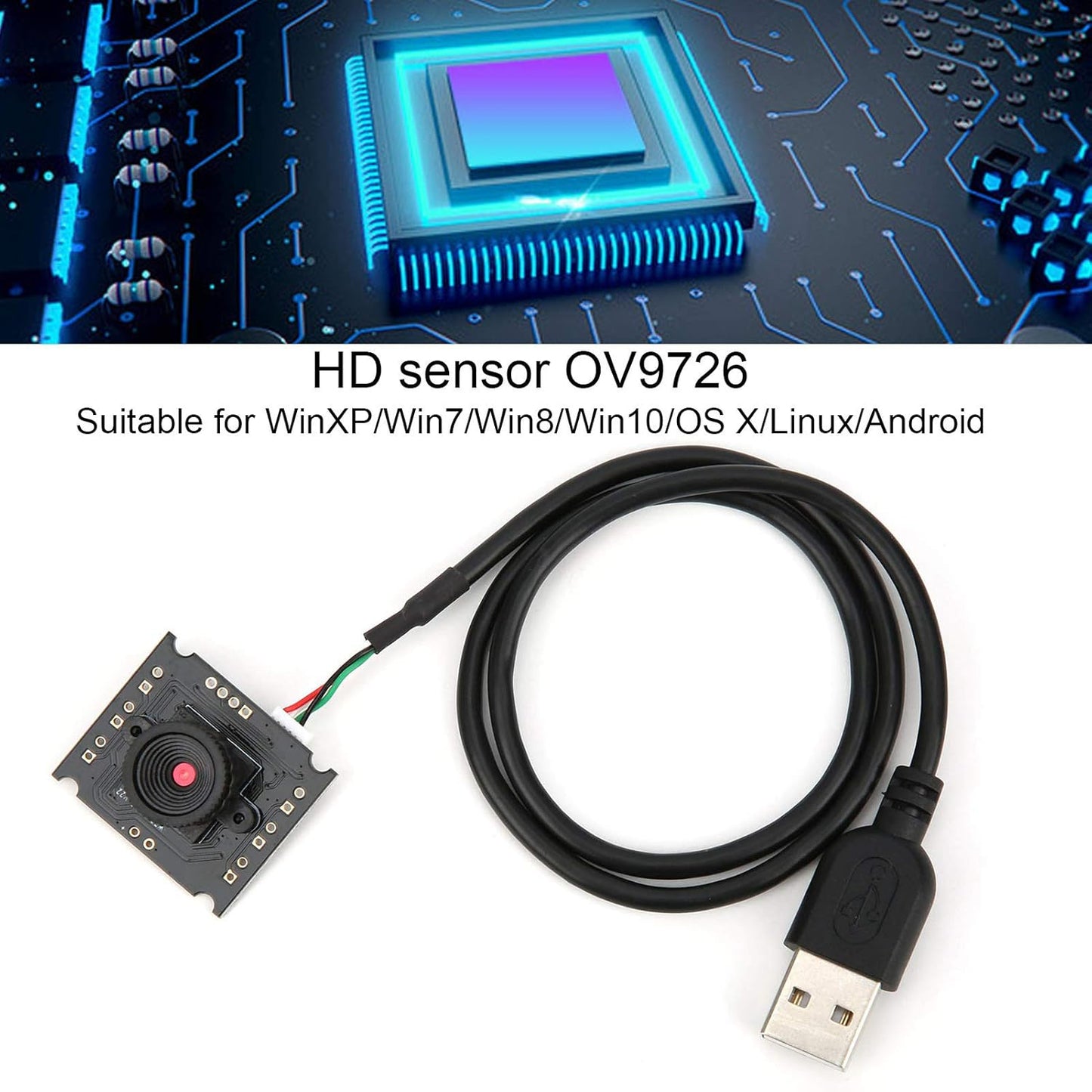 Walfront HBV-W202012HD 10/OS 1280x720P USB Camera Module, Camera Module USB Interface for WinXP X/L inux/Android