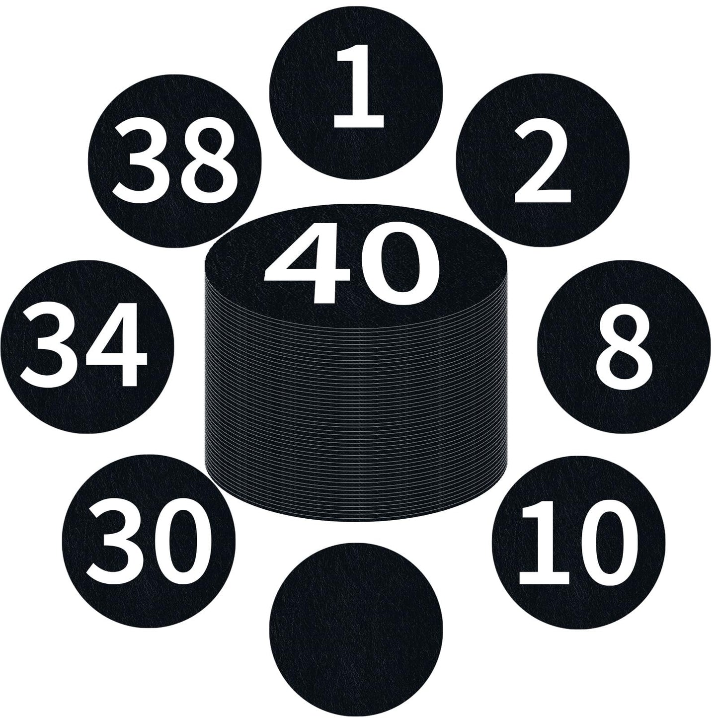60 Pcs 6" Large Removable Number Spot Markers Black Classroom Floor Stickers with Numbers 1-40 Vinyl Floor Decals Line up Sitting Dots Stickers for Teachers Students for Elementary Preschool