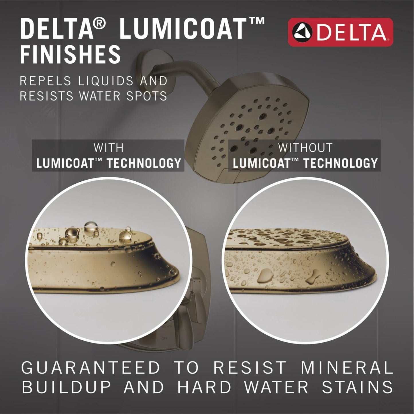 DELTA FAUCET 52175-CZ-PR Universal Showering Components Showerhead, Lumicoat Champagne Bronze