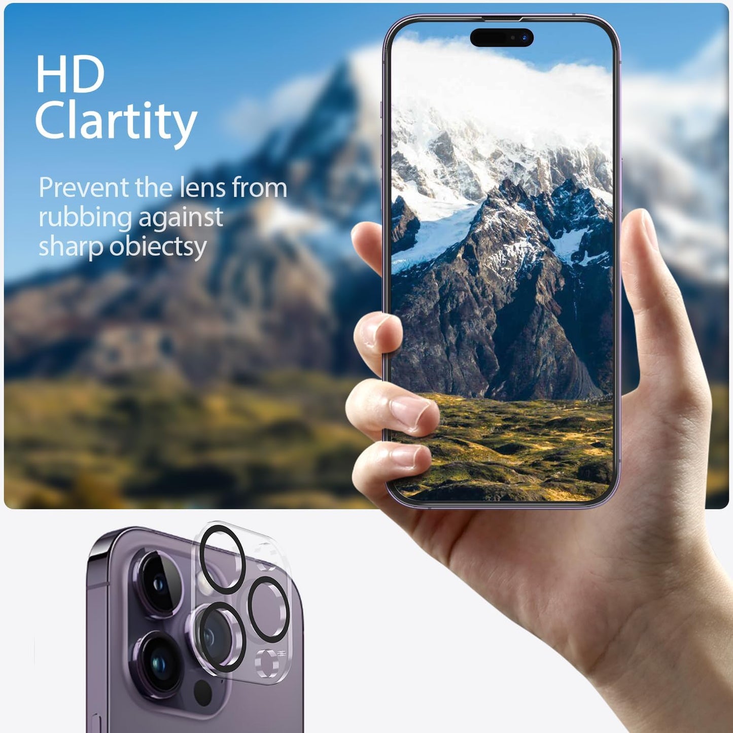 3 Pack 14 Max+3 Pack Cutebe Privacy Screen Protector for iPhone Pro Camera Lens Protector with Tempered Glass, Touch