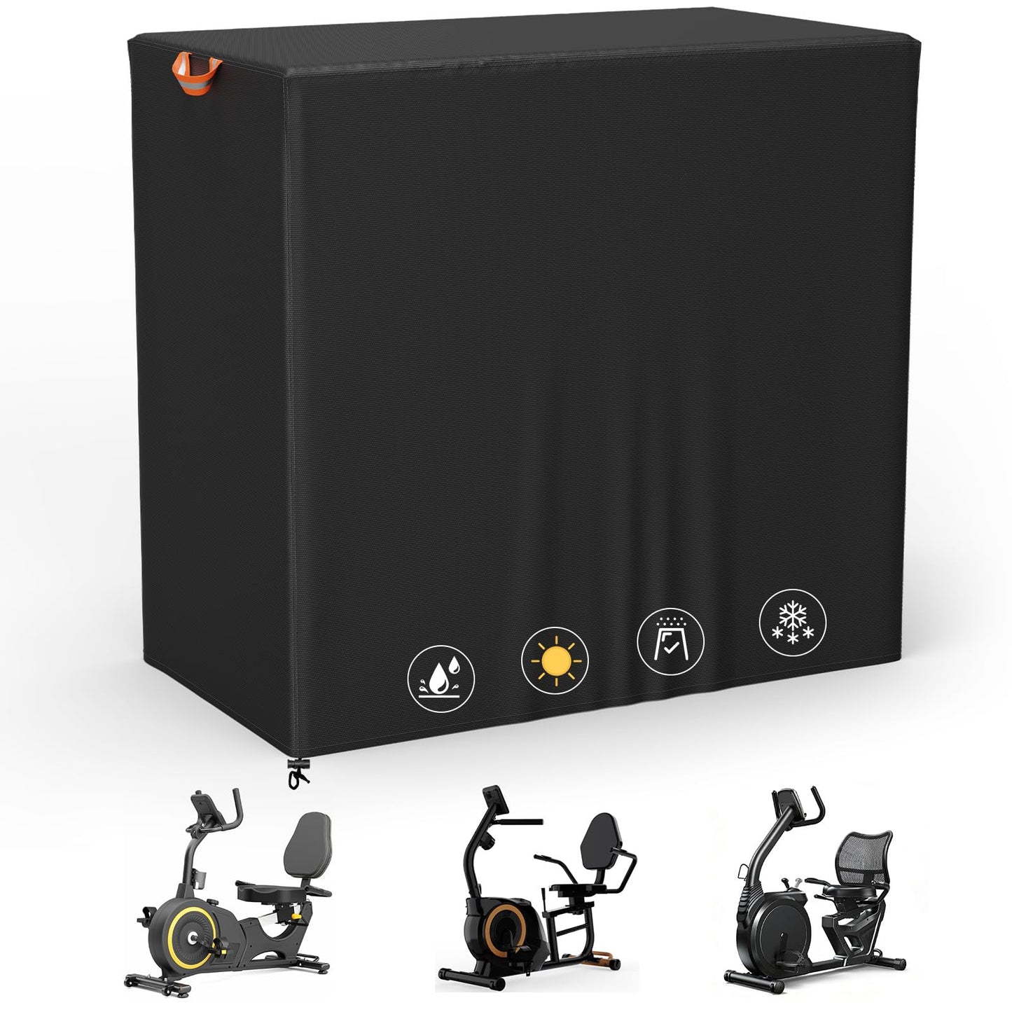 COSHNIBI Recumbent Exercise Bike Cover, Waterproof & Dustproof Cover for Recumbent Cross Trainer Stepper, Elliptical Exercise Machine Covers, 50"L x 27"W" x 47"H, All-Weather Indoor and Outdoor Use