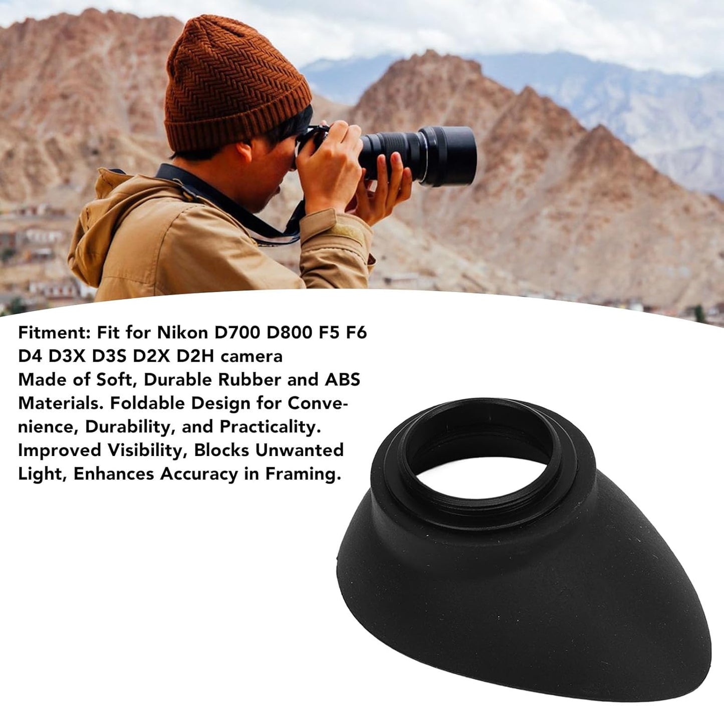 JTLB 22mm D700 D800 F5 D3S F6 D4 D3X D2X D2H Camera Eye Cup, Eyepiece Viewfinder Eyeshade for Rubber Camera Parts