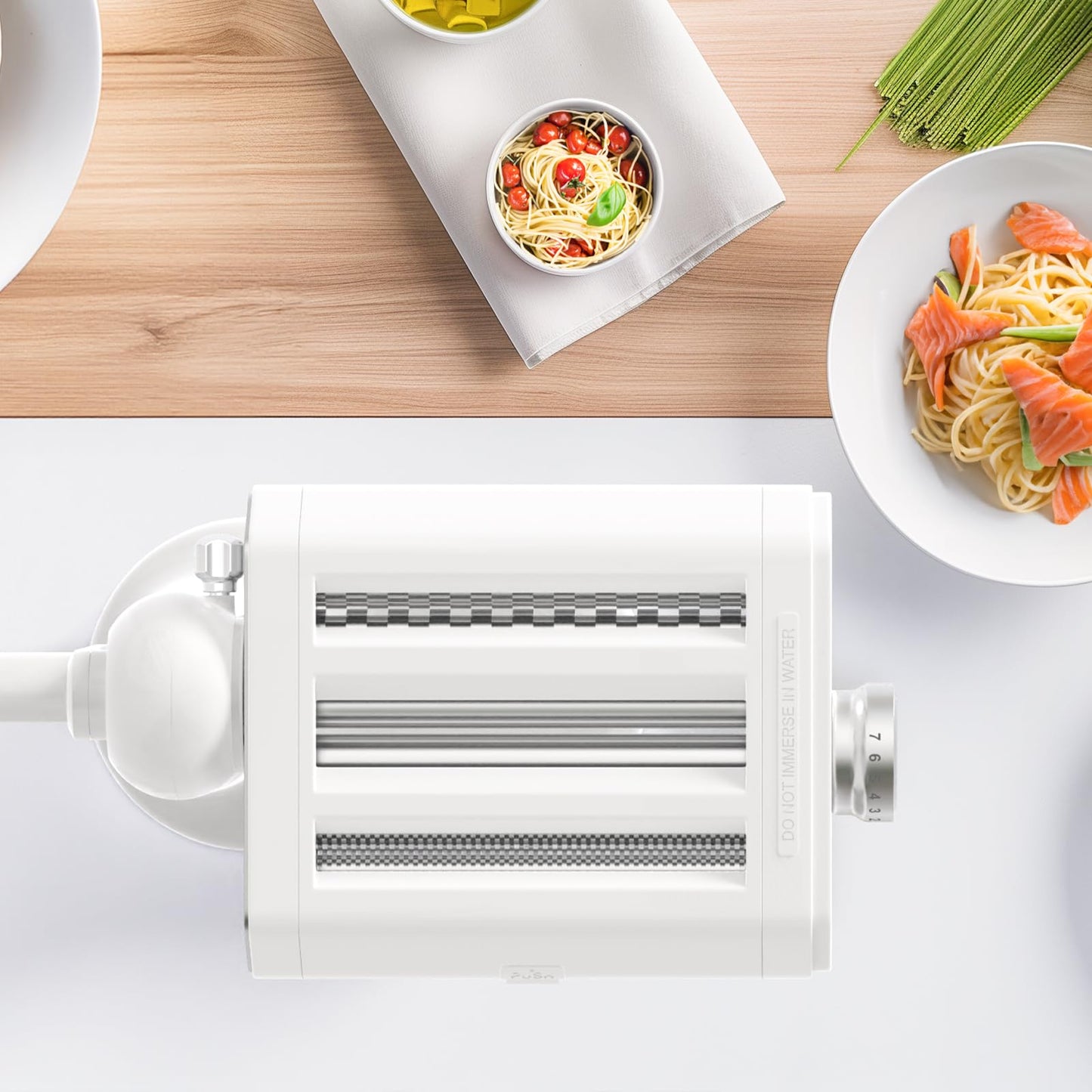 Cofun Manual Pasta Maker - 3-in-1 Noodles Machine with 7 Adjustable Thickness Settings, Pasta Sheet Roller, Fettuccine & Spaghetti Cutter